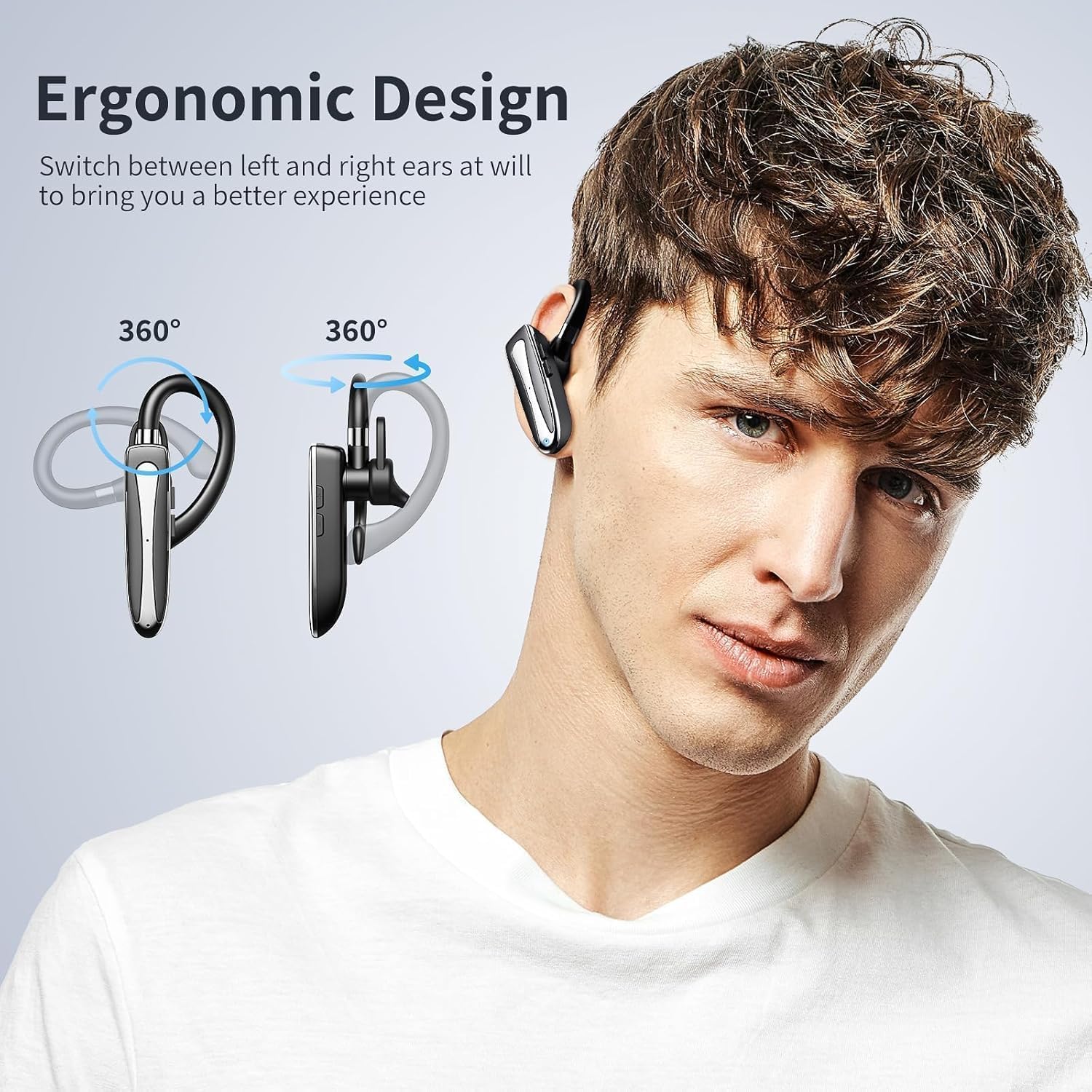 KESIEME YYK-530 Bluetooth Earpiece ergonomic design with 360 degree rotation