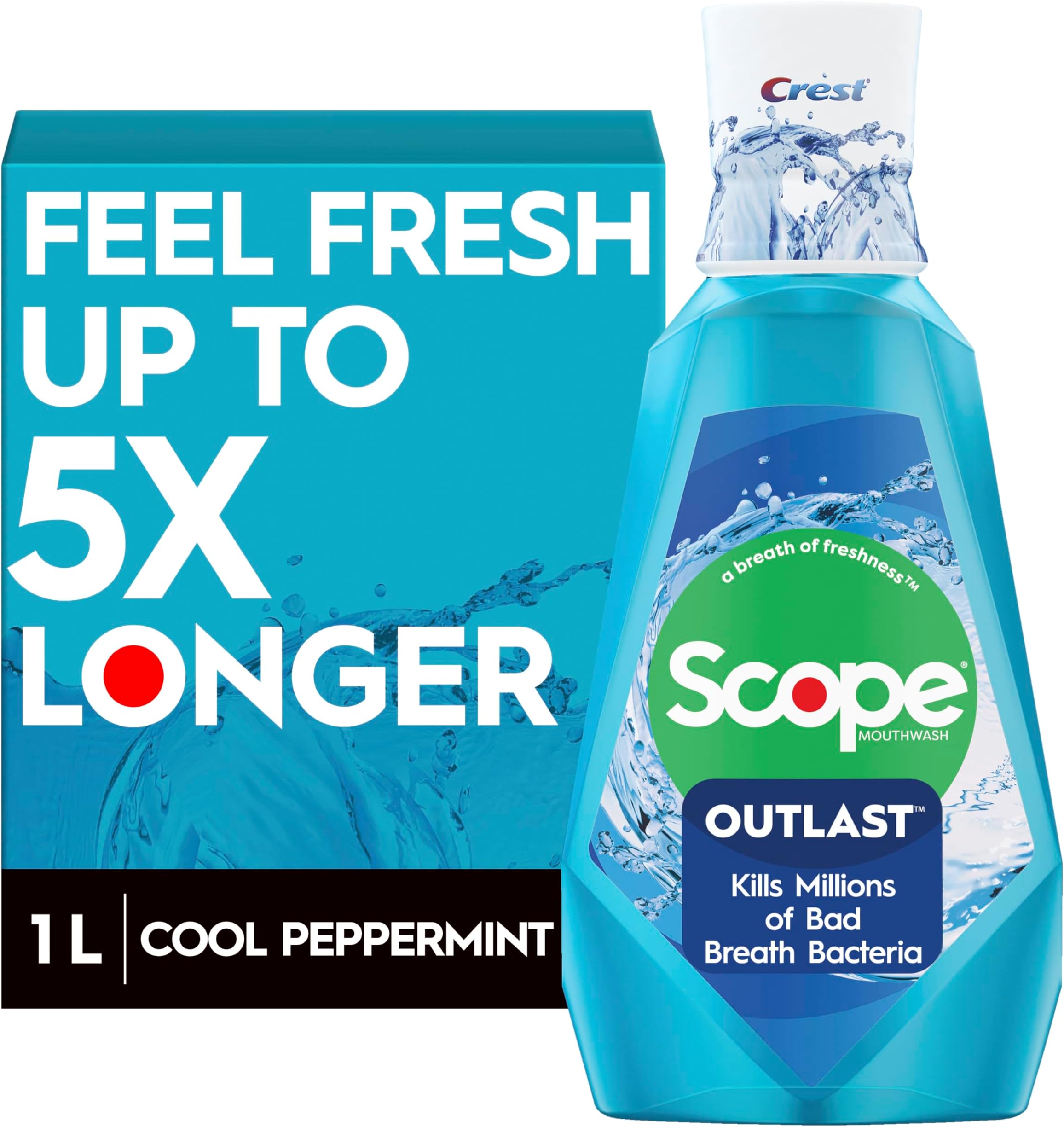 Scope Outlast Mouthwash Long Lasting Peppermint