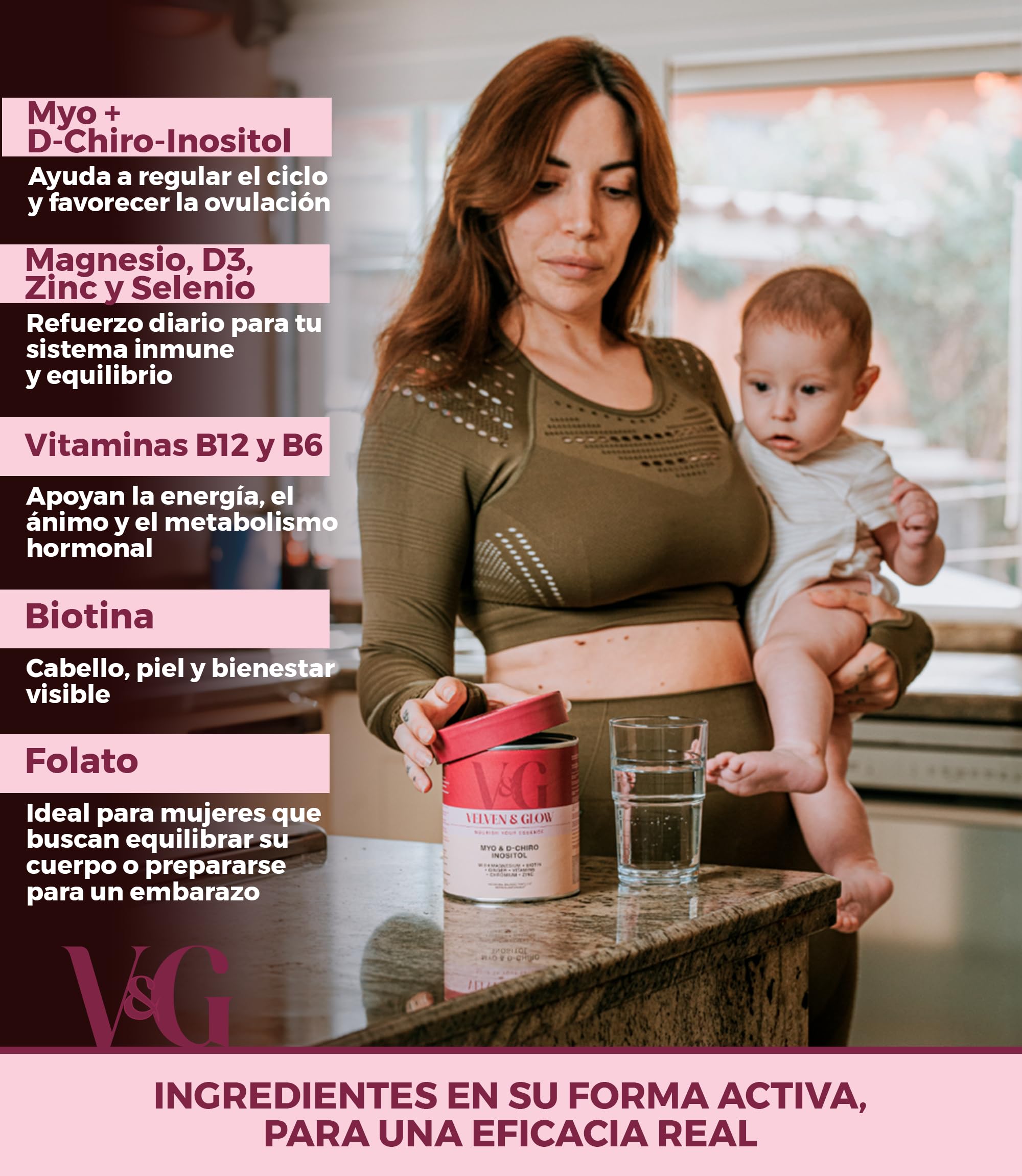 Myo & D Chiro Inositol 40:1 Hochdosiert Pulver für Frauen mit Magnesium Vitaminen Selen & Biotin Neutral Geschmack 135g 1 Monat PCOS supplements Zyklus Balance Haut Velven & Glow