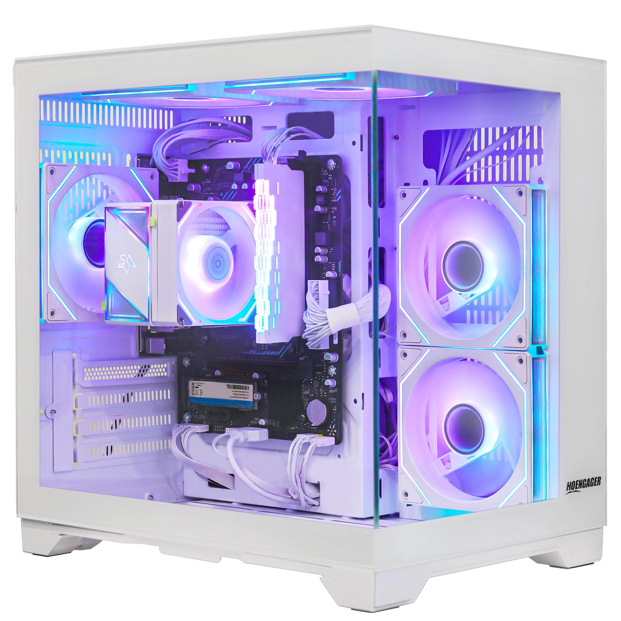 Gaming PC Desktop, AMD Ryzen 5 5600GT (6C/12T), Radeon Vega 7 Integrated Graphics, 16GB DDR4 RAM, 1TB PCIe + 1TB SATA SSD, ARGB Fan, Windows 11 Prebuilt Tower Computer for Gaming Home Office Business