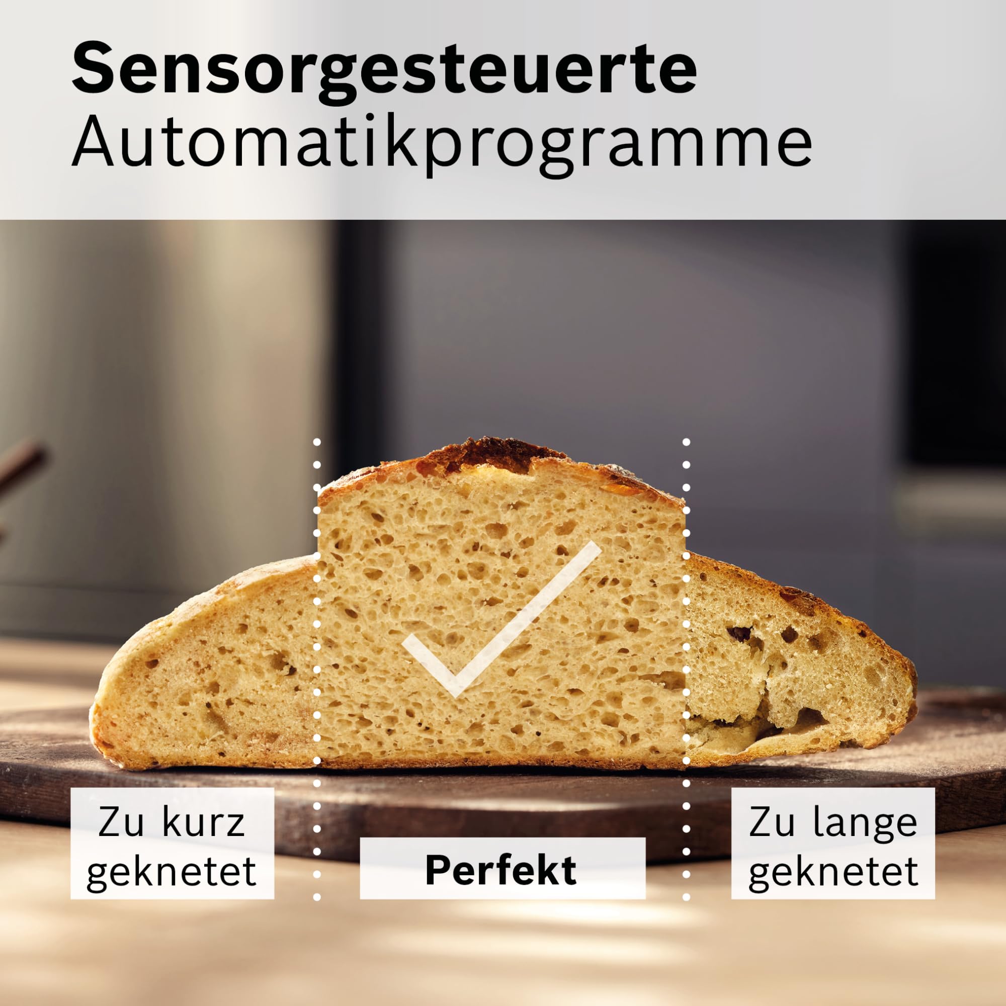 Bosch Küchenmaschine Serie 8, Automatikprogramm, Waage, Timer, 7 Stufen, 6l Edelstahl-Schüssel, Silikonbesen, spülmaschinenfest, 1.800 W, MUMS8ZS18