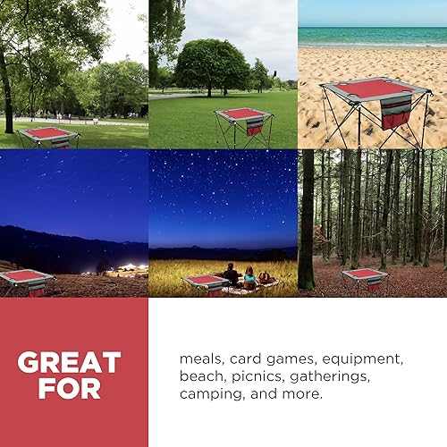 Vista 4 de Mesa de vino plegable creativa al aire libre Portátil Camping playa picnic y patio Rojo
