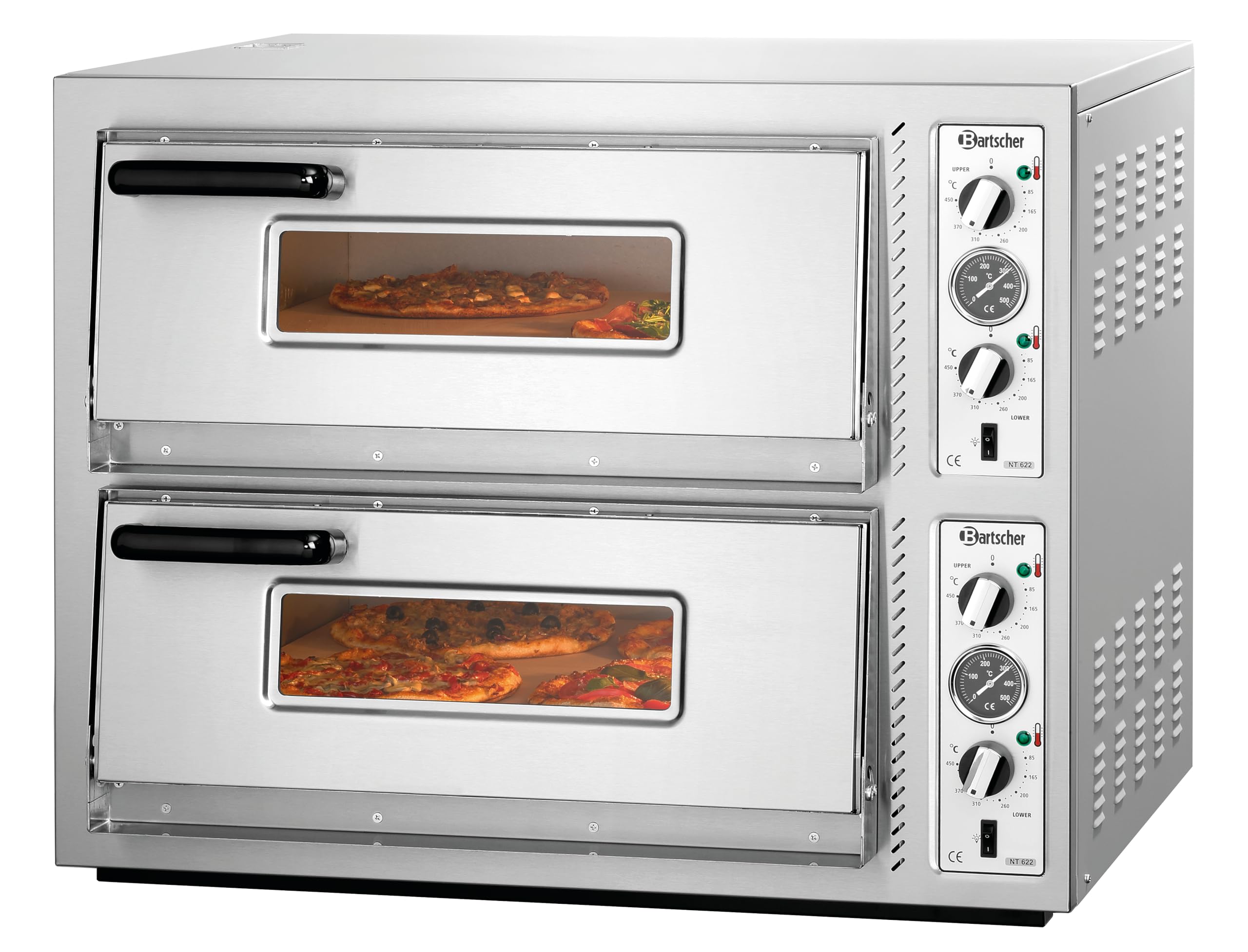 Forno per pizza elettrico doppio NT 622 T, 10 kW - Bartscher 2002095