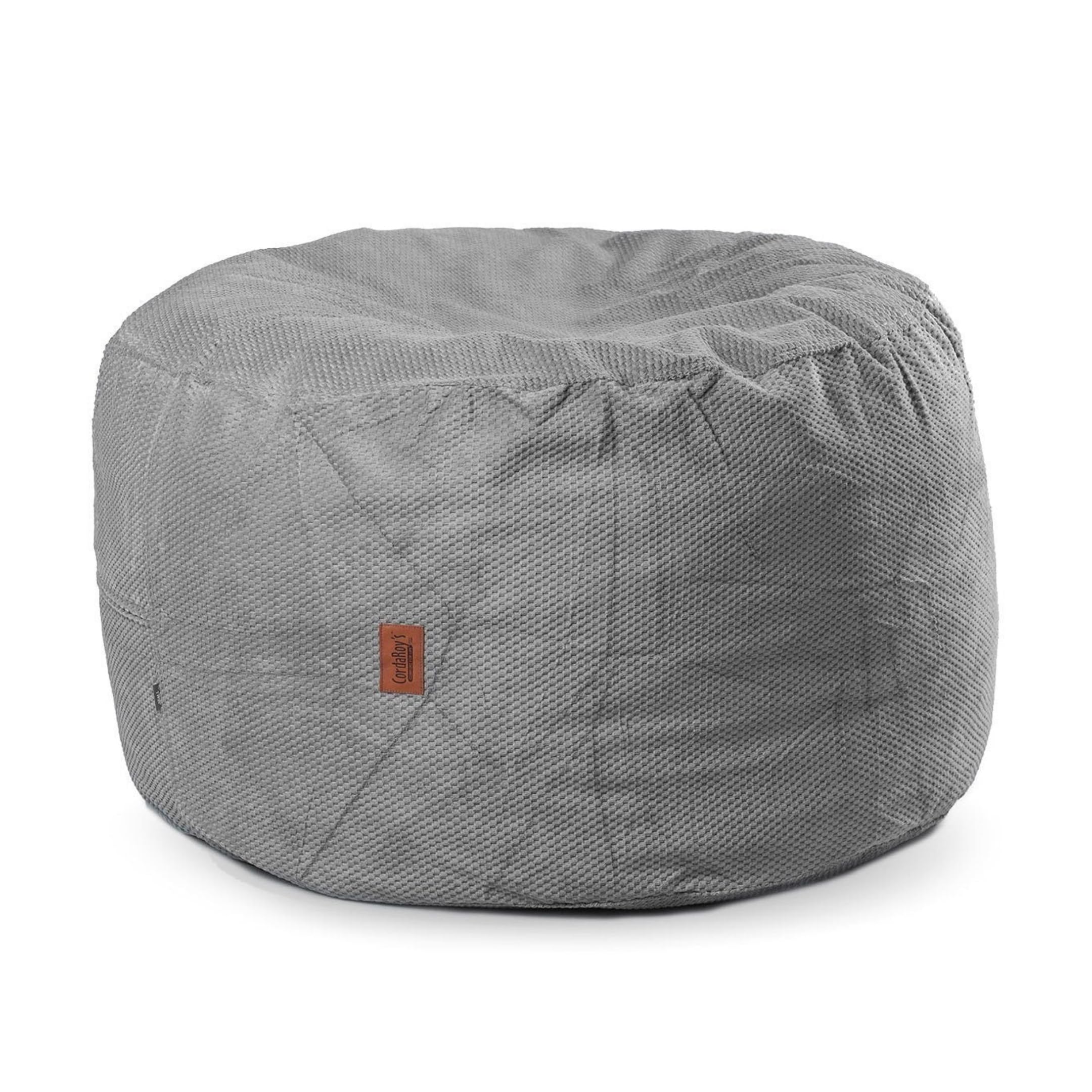 Chenille Bean Bag Footstool, 26" x 17", Charcoal Ottoman