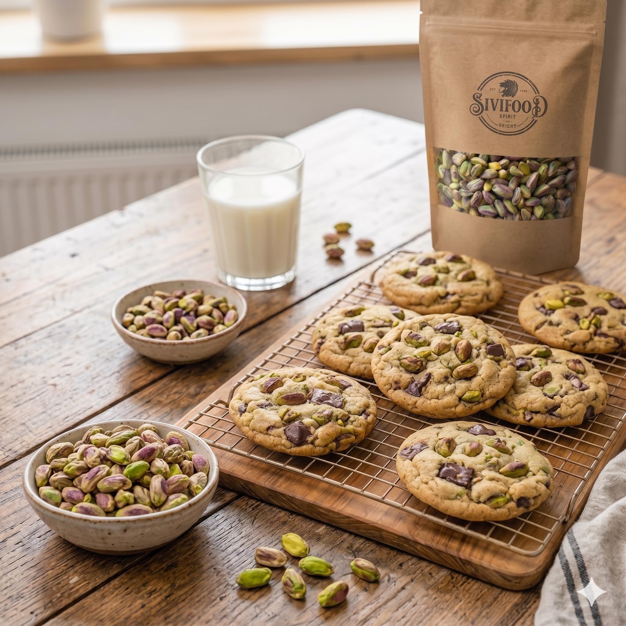 SIVIFOOD® Premium Pistazienkerne geschält [1kg] – Naturbelassene Pistazien ohne Schale in Premium Qualität – Ungesalzene & Ungeröstete Pistazienkerne – Vegan & vielseitig zum Backen, Kochen & Snacken