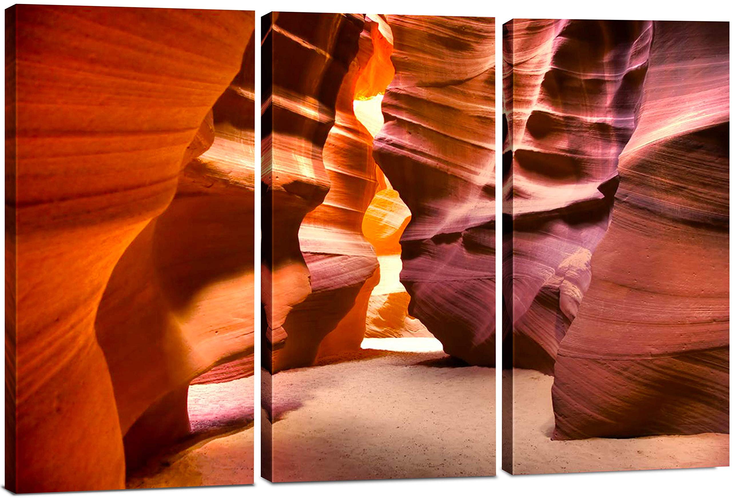 Desert Wall Art Decor - 3 Piece Set, Decorative Framed Desert Caves Landscape Canvas Art Multi Panel Split Prints for Living Room, Kitchen, Bedroom, Office & Home Decor Gift