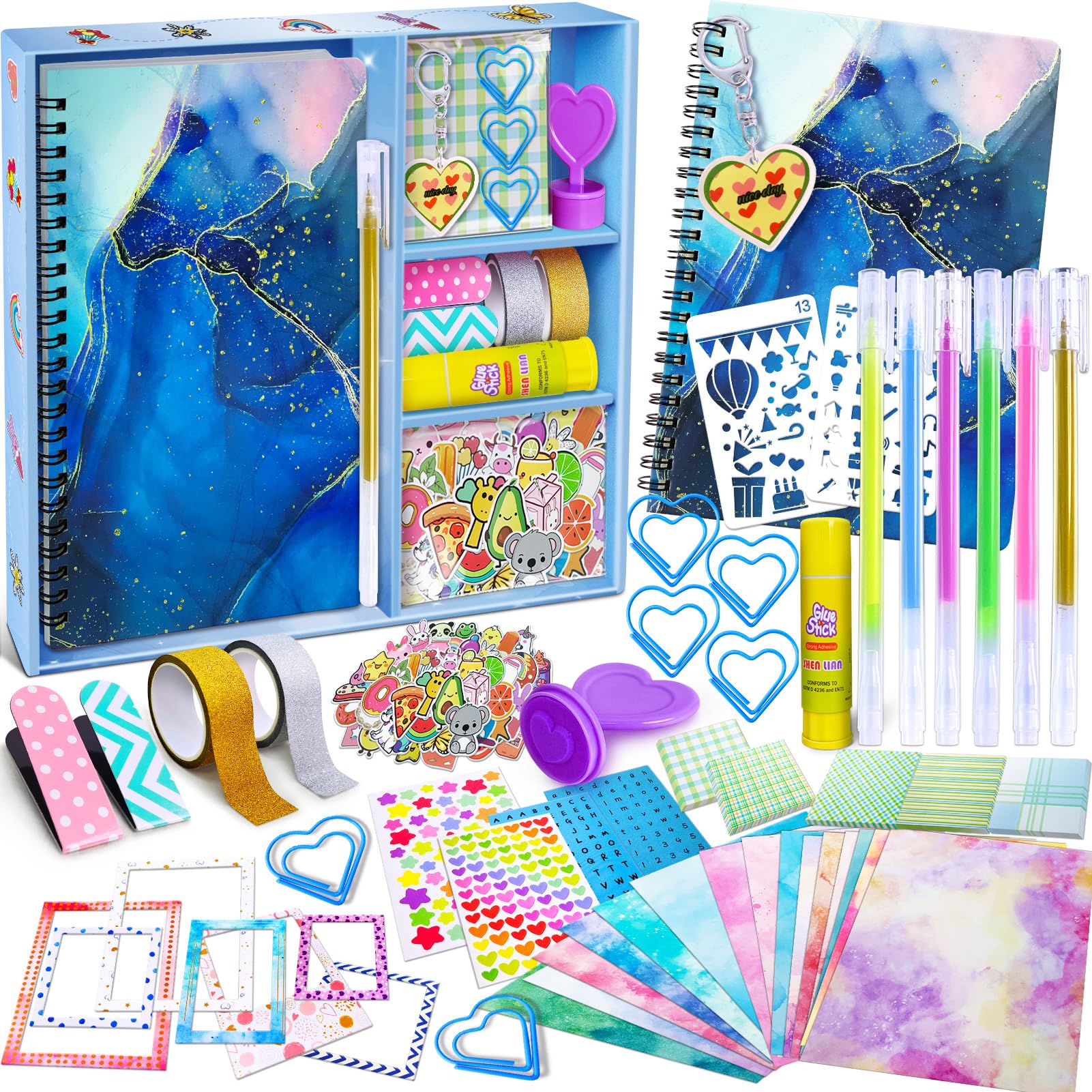 PATIFEED DIY Journal Kit for Girls, Scrapbook & Diary Supplies Set, Girls Diary Christmas Birthday Gifts for 8 9 10 11 12 13 14 Year — image 1