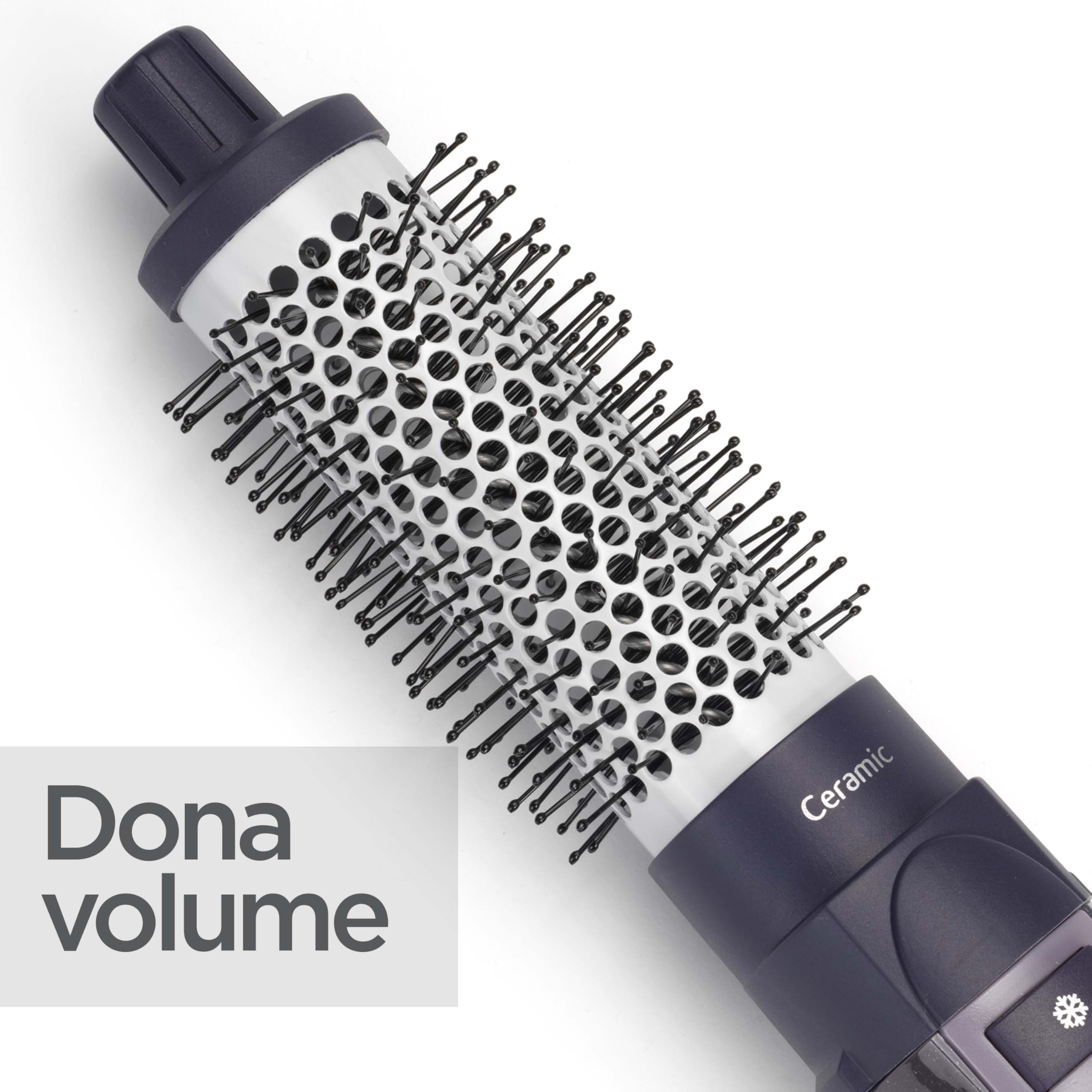 BaByliss Smooth Finish 1200 – Spazzola ad Aria Calda 4?in?1 per Asciugare, Lisciare, Modellare e Dare Volume, Tecnologia Ionica & Ceramica, 4 Accessori, 1200W, Nero, AS121E