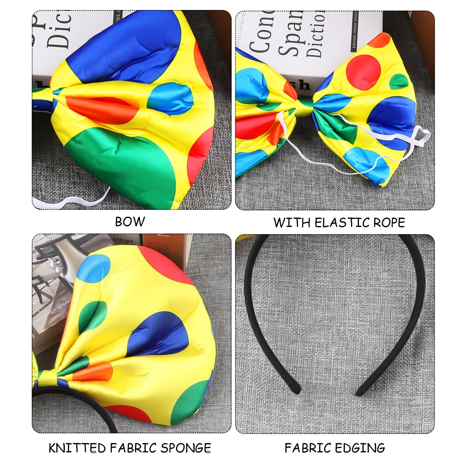 WUFGWBD 1 Clown Headband And 1 Clown Bow Tie, Cosplay Accessories, Party Dress Up Props, Performance Costume Accessories - Image 3