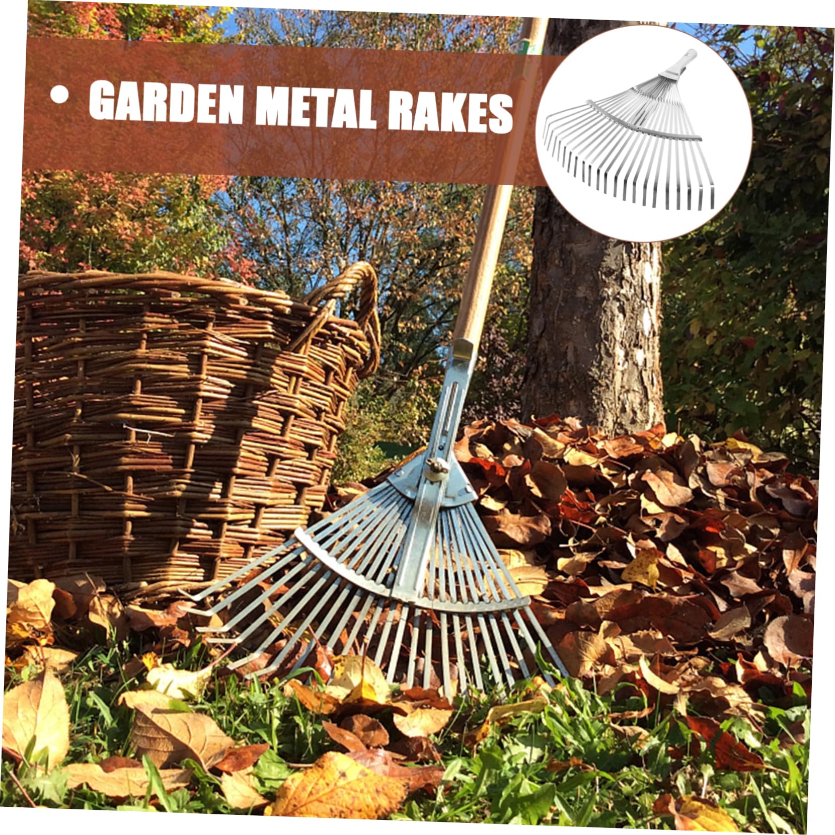 Rastrello da giardino in acciaio inox con manico estensibile, rastrello leggero e multifunzionale per giardinaggio efficiente e allentamento del terreno in spazi esterni