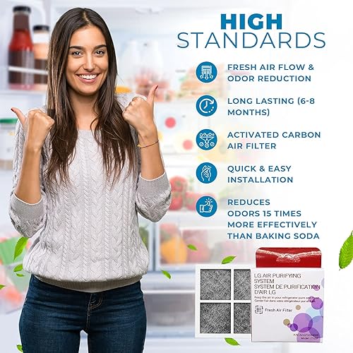 Miniatura 5 de ¿Qué pasa? LT120F - Filtro de aire de repuesto para refrigerador LG LT120F Kenmore Elite 469918 9918 ADQ73214402 ADQ73214404 ADQ733334008-1 paquete