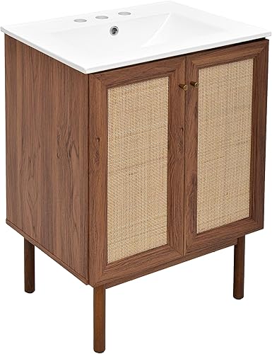 Vista 340 de Swiss Madison Classe - Lavabo de baño de roble de 24 pulgadas incluido