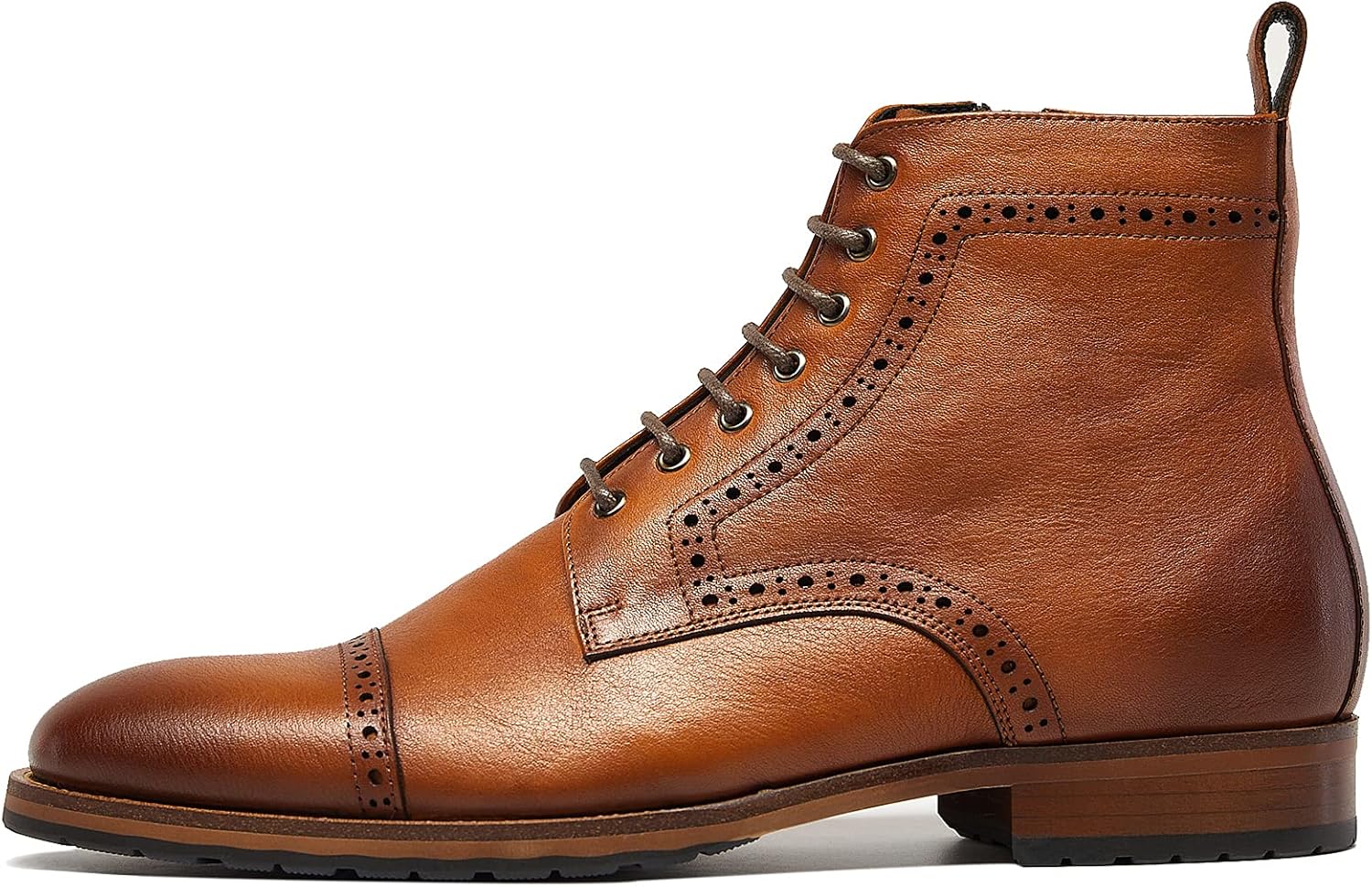 Miniatura 2 de Dockorio Botas de motocicleta para hombre, de cuero auténtico, de combate, casuales, botas de trabajo para hombre