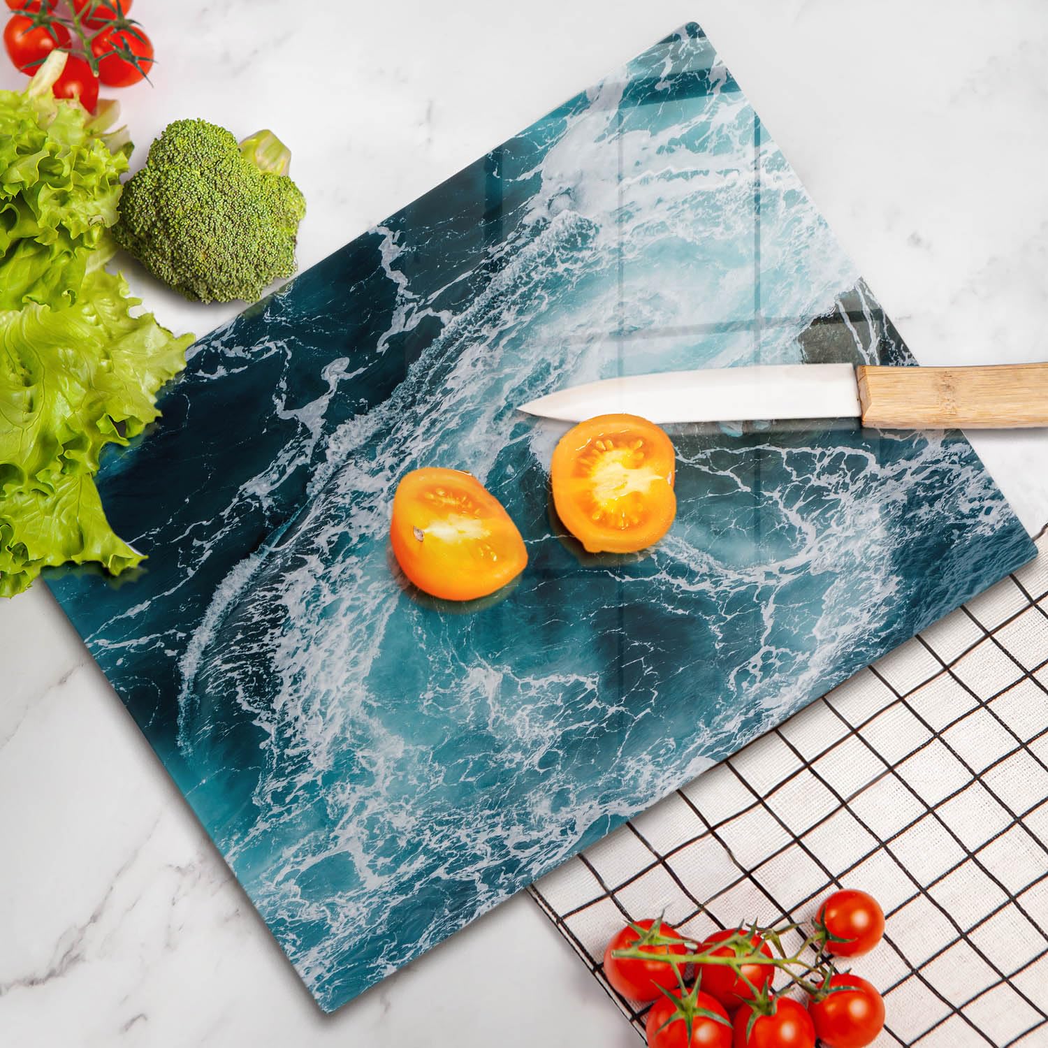 Tagliere da cucina 30x40 cm | Superficie stampata | Vetro temperato