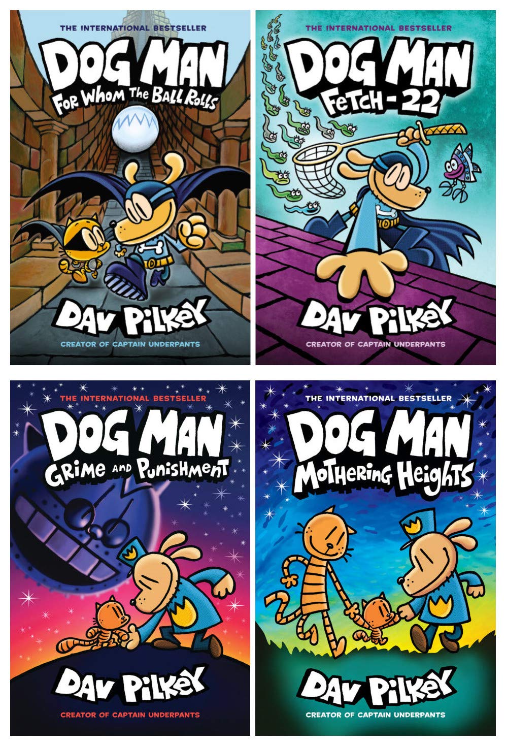 NEW SET! Dog Man 4 Books Collection: Dog Man #7 - Dog Man #10 - Dav ...