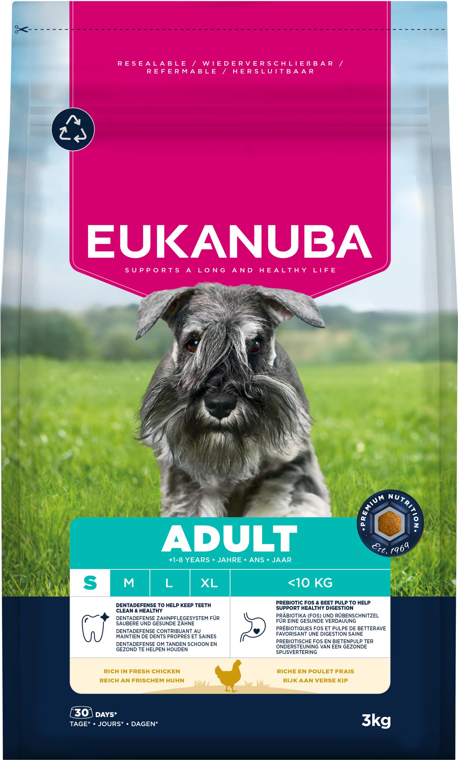 EUKANUBA Cibo secco per Cani con pollo fresco per razze di taglia piccola - Alimento secco premium per Cani adulti, 3 kg