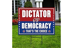 Voila Print Dictator or Democracy Yard Sign