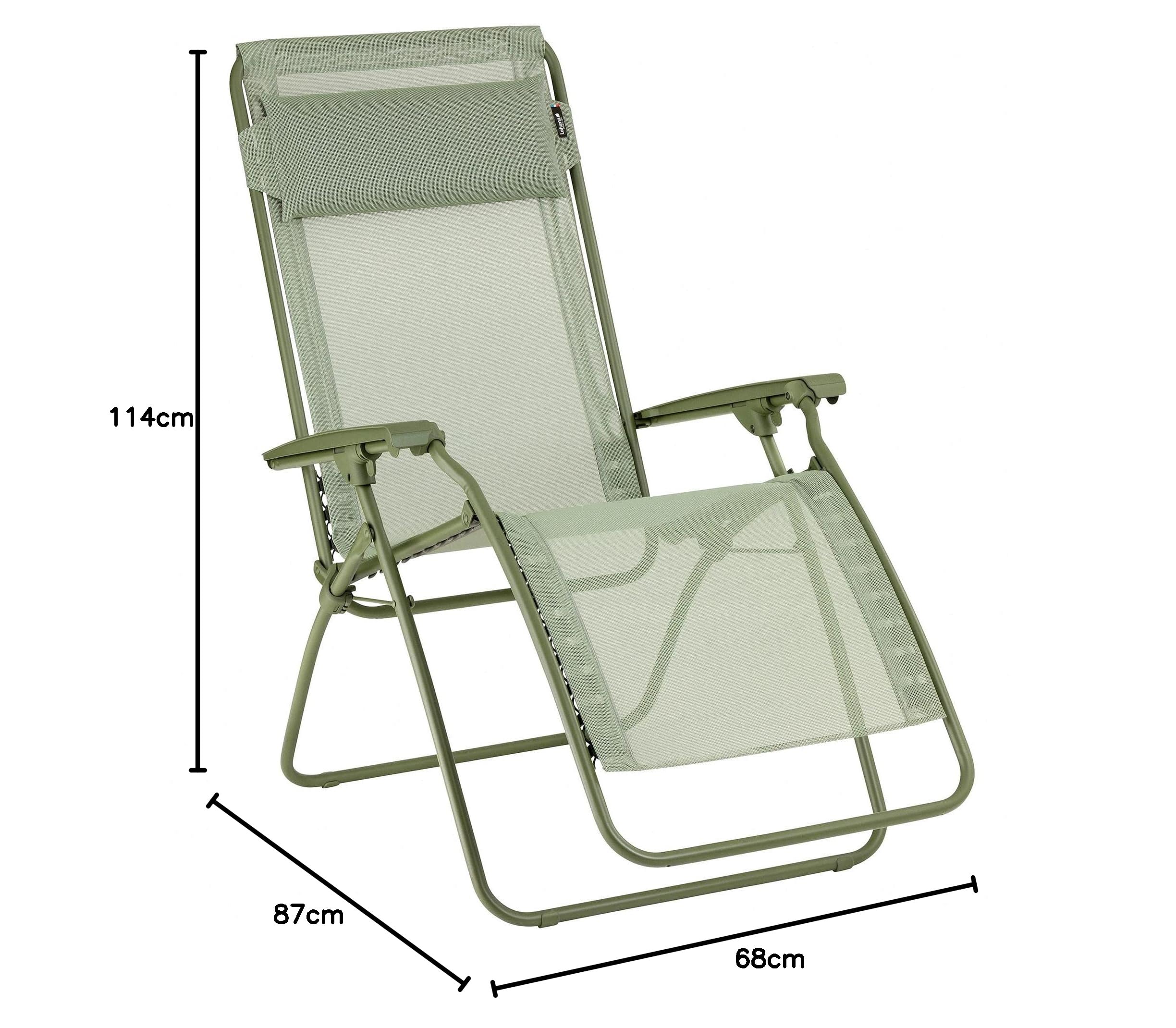 Lafuma MOBILIER - Fauteuil Relax Transat Jardin - Chaise Longue Zéro Gravité - Rclip - Batyline® Iso - Vert Moss - Fabriqué en France - LFM5169_9874 - Garantie 5 Ans - L.88xl.67xH.114cm