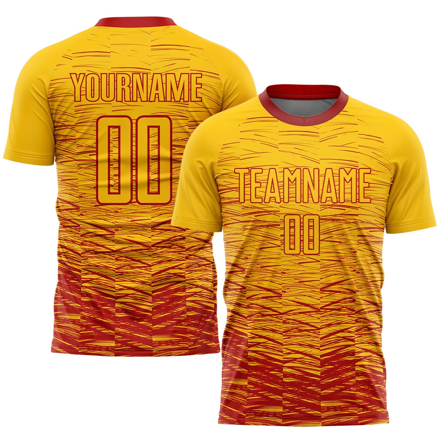 Custom Soccer Jerseys for Men Women Youth Kids, Yellow Red Personalized Soccer Jersey Printed Name Number Logo Mens Clothing