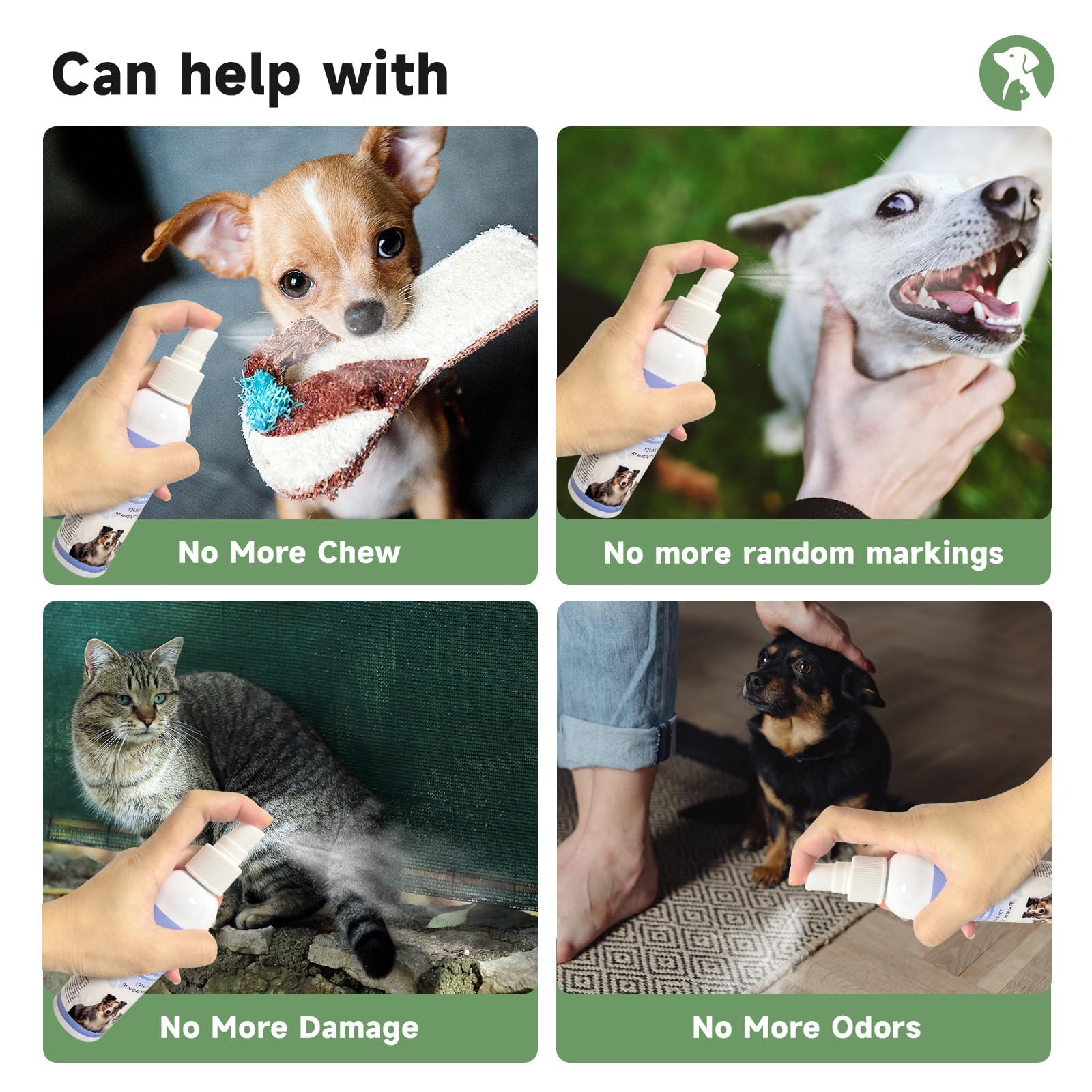 Dog Not Here! Pet Training Solution – Prevents Chewing, Licking & Peeing – Helps Pets Learn Where Not to Urinate – Safe for Indoor and Outdoor Use – 5.92 fl oz