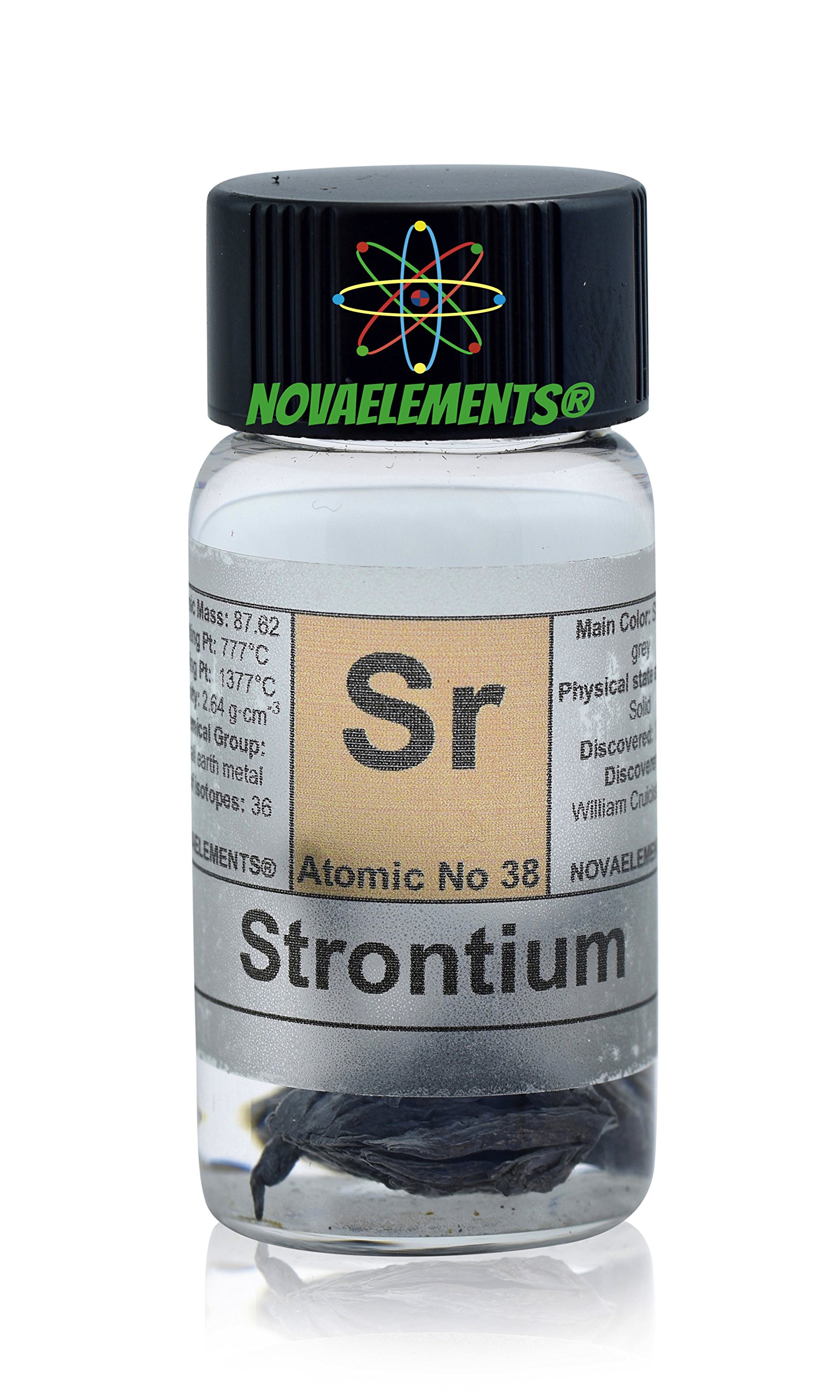 Stronzio metallo elemento 38, 99,9% 1g in fiala di vetro - Strontium metal element 38, 1g 99,89 in glass vial