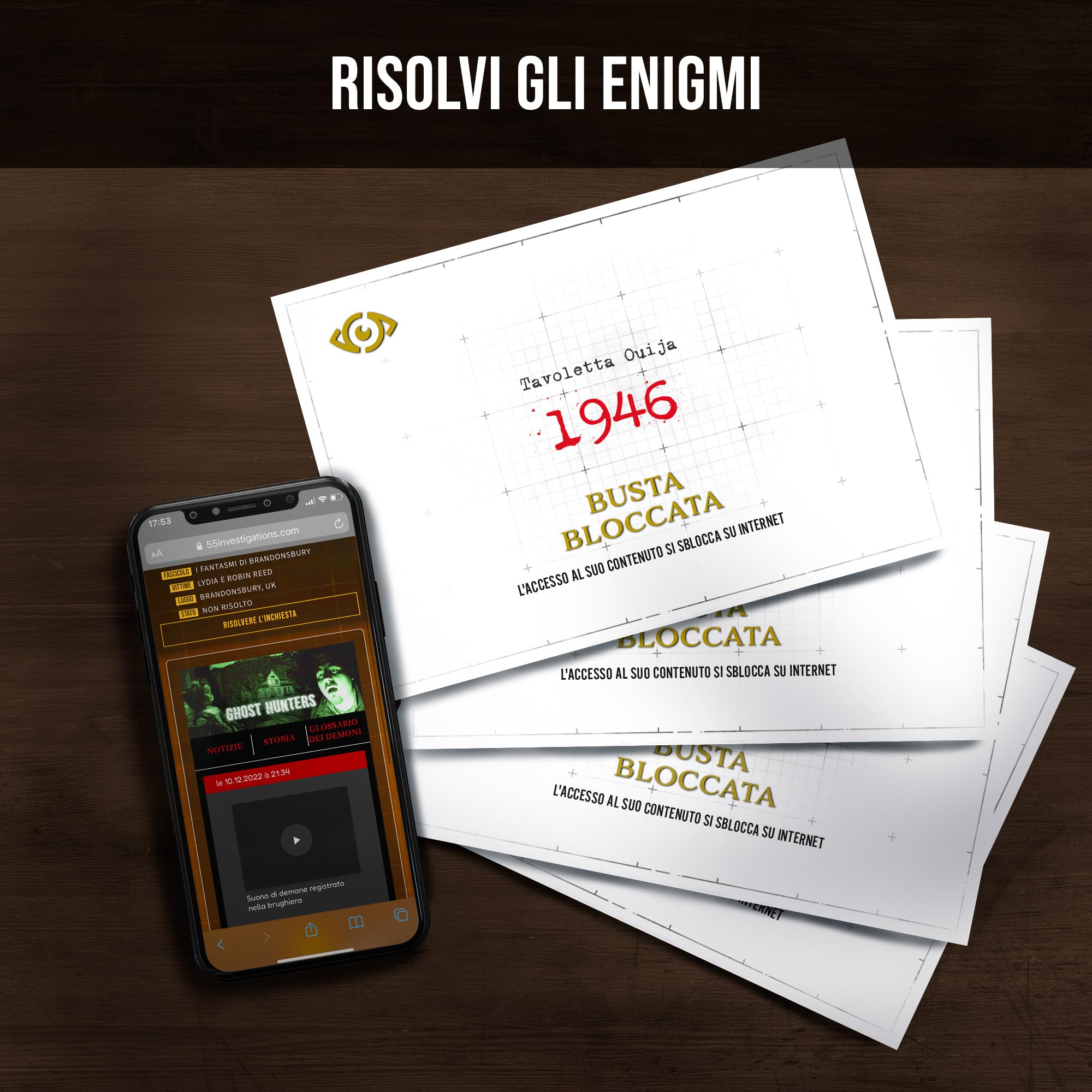 Platonia Games PROFILER - Fantasmi Di Brandonsbury - Scoprite gli oscuri segreti di un hotel maledetto - Gioco di società Escape Game - Gioco d'indagine collaborativa coinvolgente, 1-6 giocatori