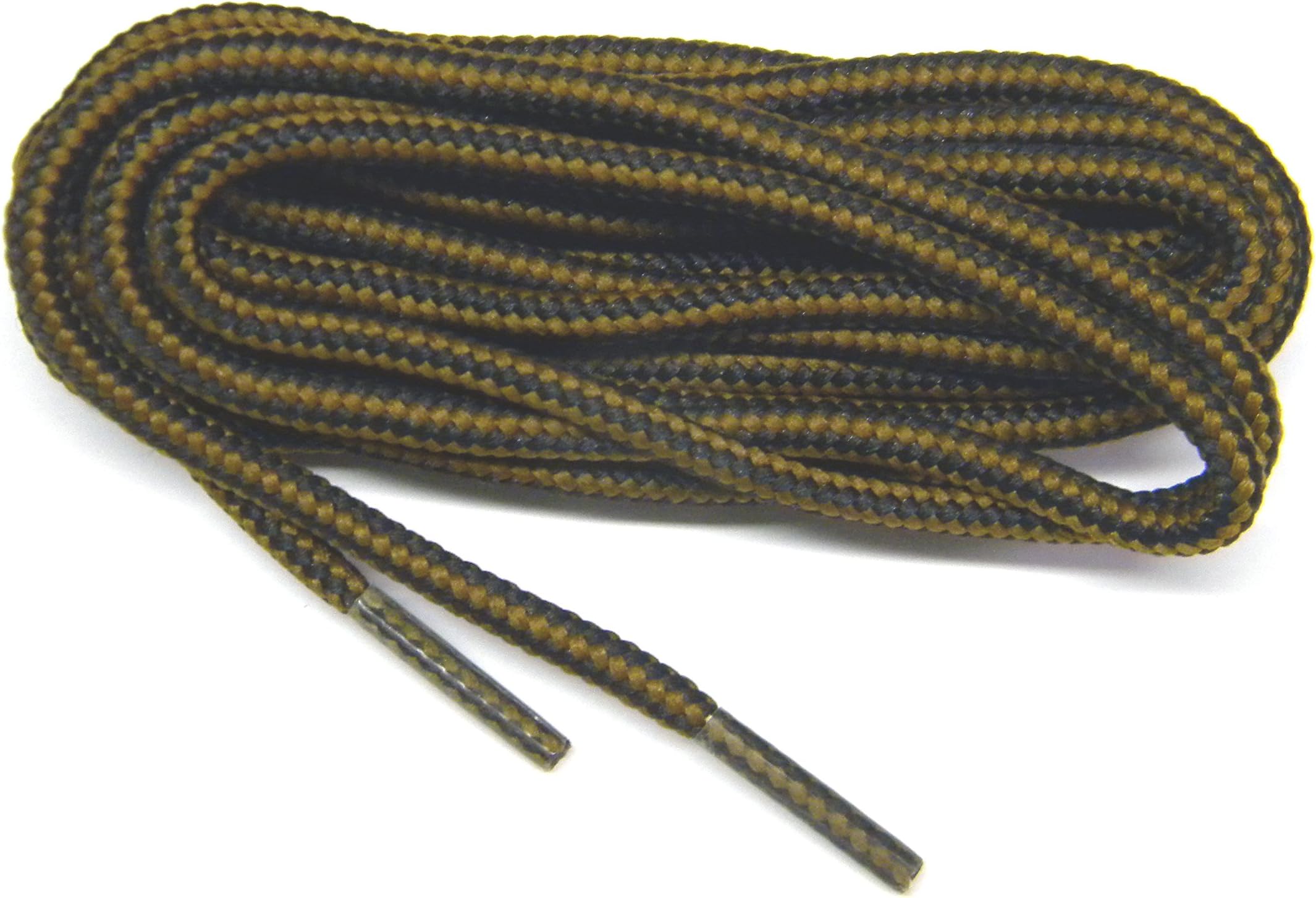 2 pair - 48 Inch brown-black proBOOT rugged round heavy duty boot shoelaces