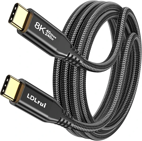 3FT USB C for Thunderbolt 4 Cable, [High-Speed, Durable] 40Gbps Data Transfer, 8K@60Hz/4K@120Hz USB C Monitor Cable, 240W PD Fast Charging for MacBook Pro, Lenovo, Samsung, iPhone 16, SSD, Docking