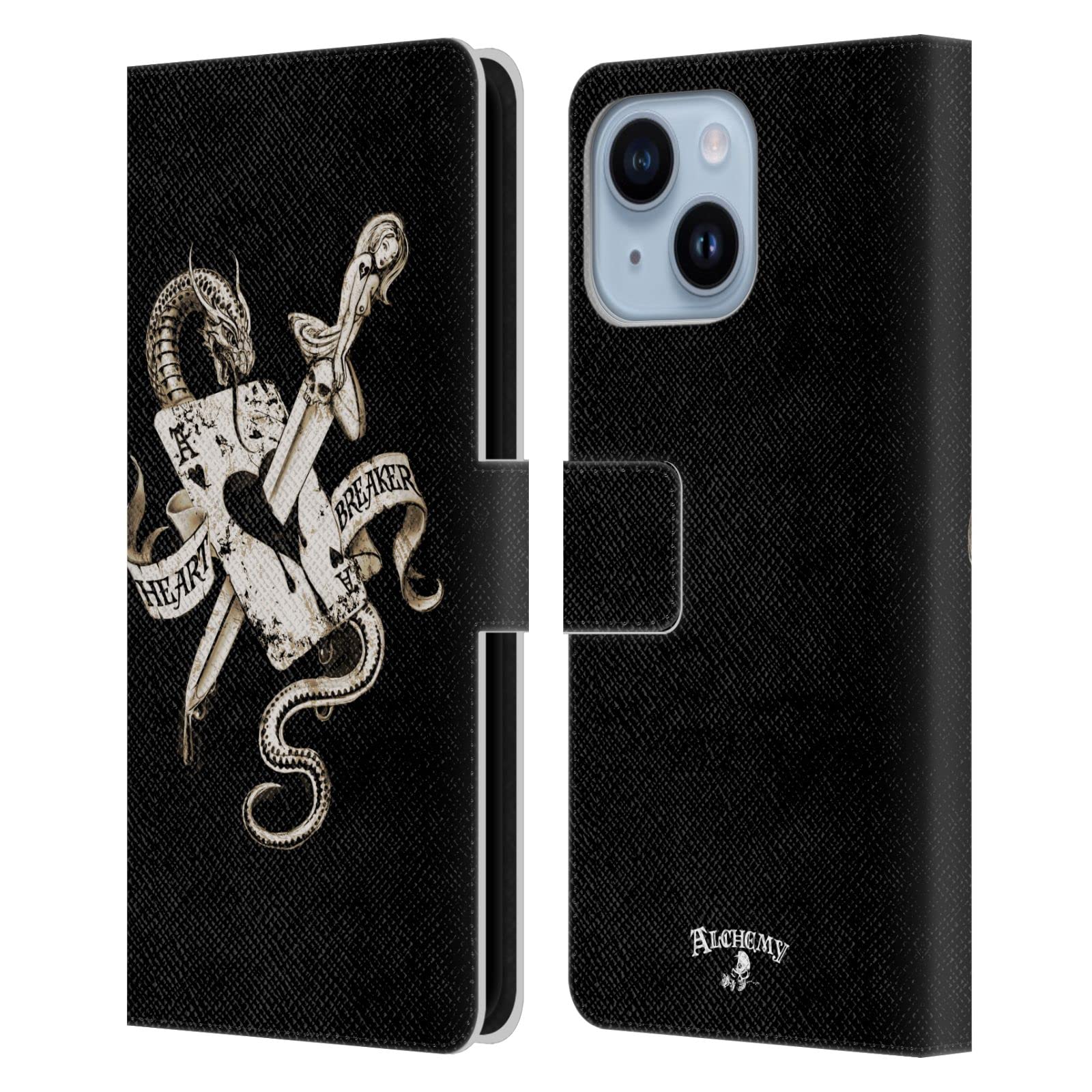 Étui portefeuille cuir iPhone 14 Plus Alchemy Gothic housse - 7