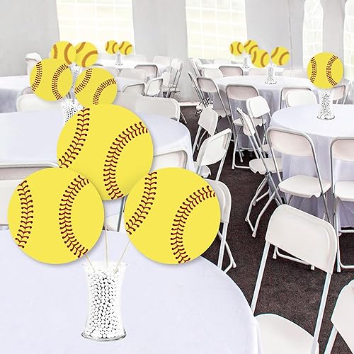 Miniatura 5 de Big Dot of Happiness Grand Slam - Fastpitch Softball - Decoraciones para baby shower o cumpleaños, artículos esenciales para fiestas grandes, juego