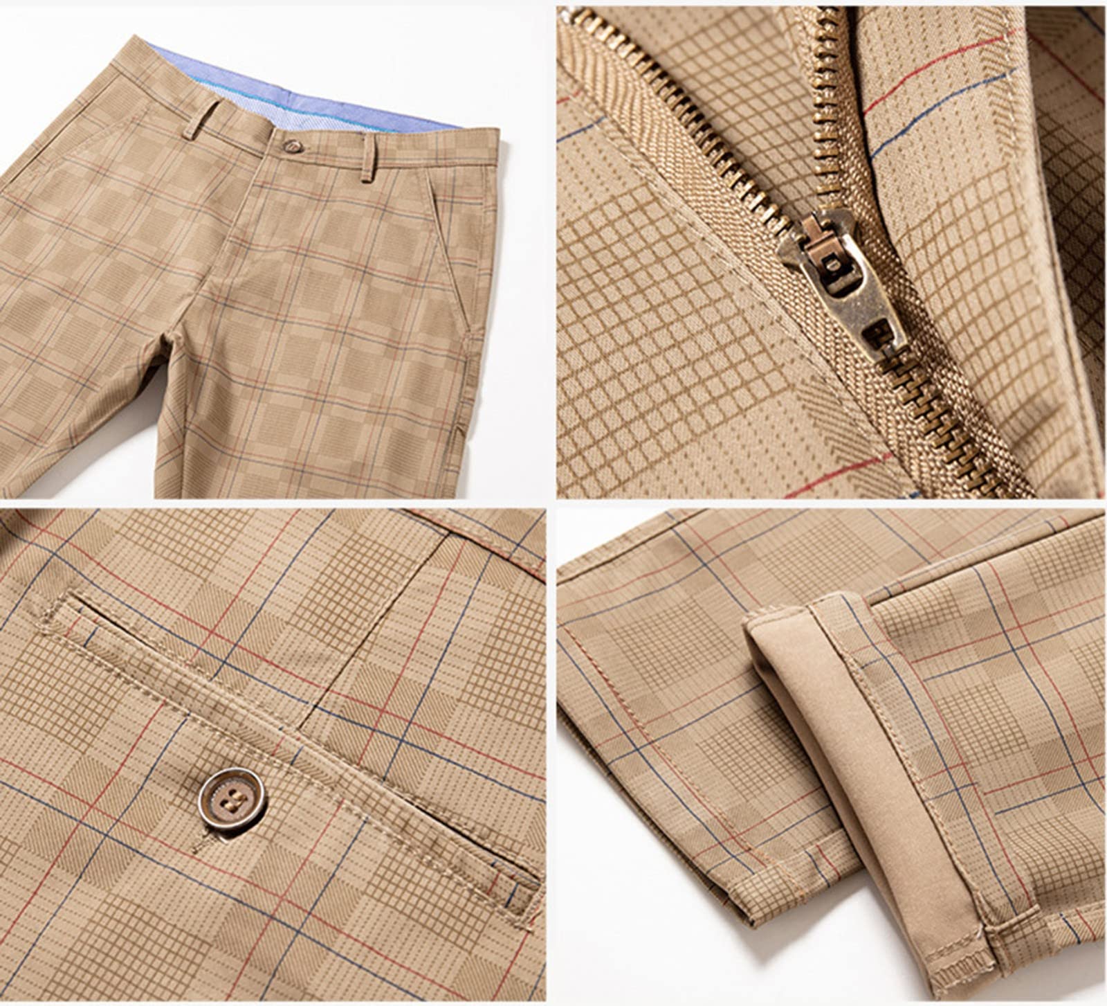 Pantalone Da Uomo A Quadri Con Vita Elastica Casual,Pantaloni Di Tuta Casual Estivi,Slim Cargo Pant,Con Tasche Streetwear Pantaloni Casual Eleganti 1,33