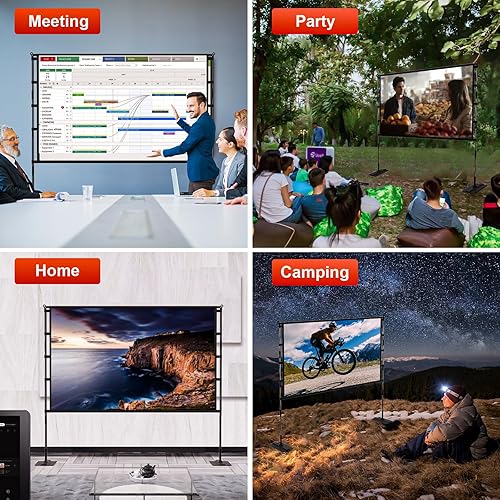 Miniatura 7 de Pantalla de proyector de alta resistencia, pantalla de proyección portátil de 120 pulgadas, pantalla de proyección frontal 4K HD 169, pantalla de