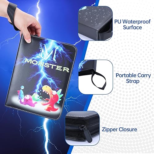 Miniatura 2 de Carpeta de tarjetas coleccionables, 4 fundas con soporte para 400 tarjetas, compatible con la mayoría de tarjetas deportivas intercambiables,