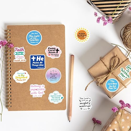 Miniatura 3 de 50 calcomanías inspiradoras de fe, impermeables, para botella de agua, laptop, Kindle, álbum de recortes, maletas, monopatín, MacBook, calcomanías