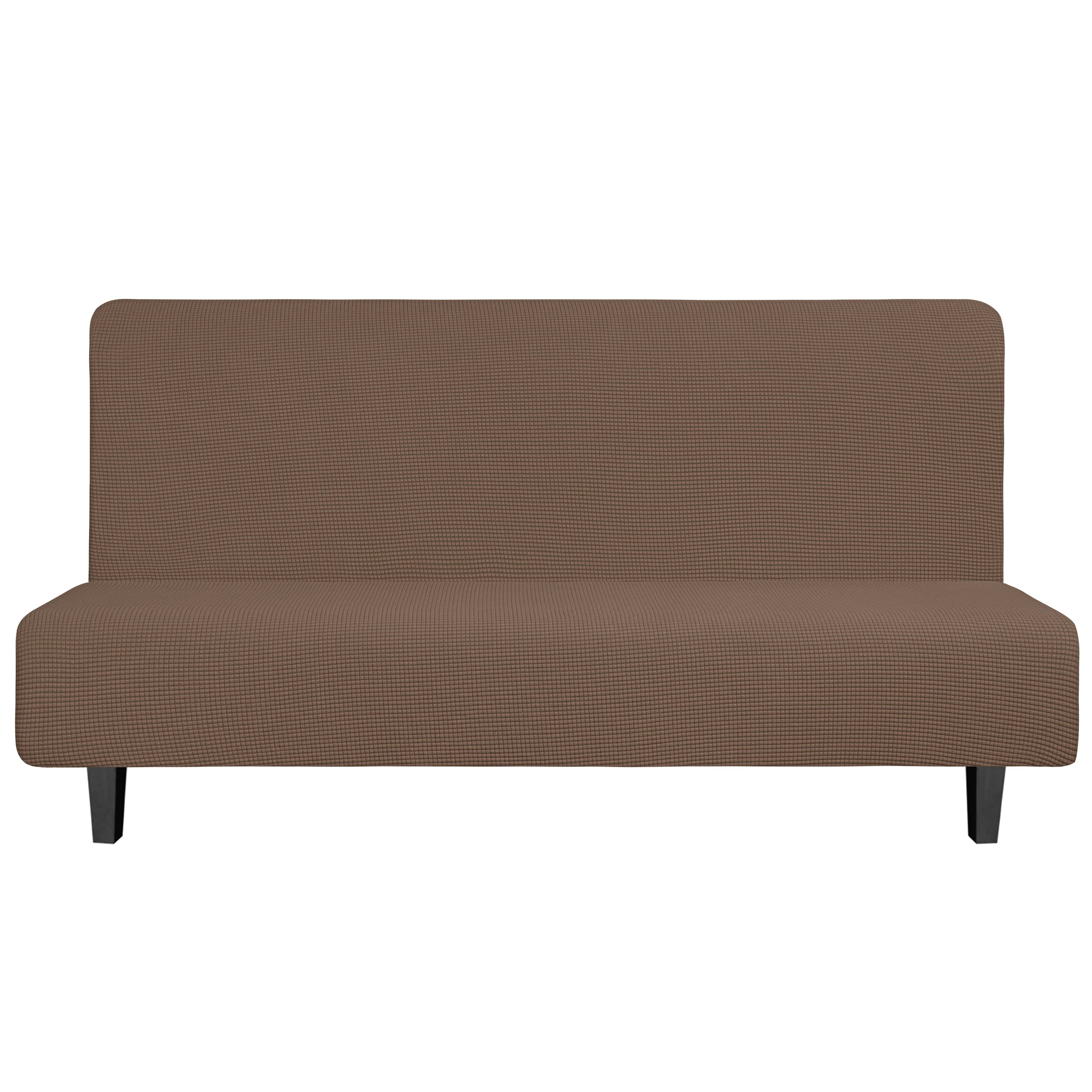 Easy-Going Stretch Large Futon Slipcover Armless Futon Cover Brown