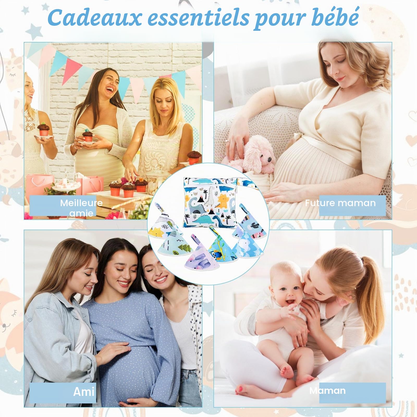 Pipi Tipi Lot de 12 couches pour bébé garçon Pee Teepee et 1 sac à, forte absorption d'eau, pour rester au sec lors du changement des, accessoires de changement de couches pour garçon