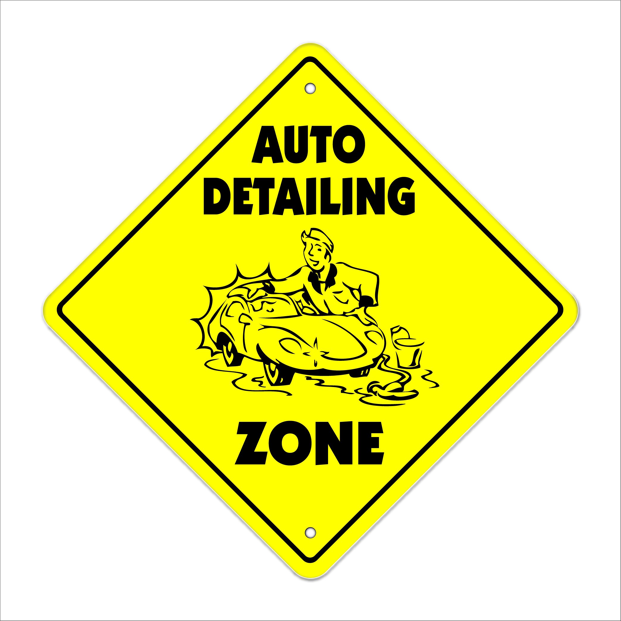 Auto Detailing Crossing Sign Zone Xing | Indoor/Outdoor | 12" Tall car Cleaner Detail Wax wash