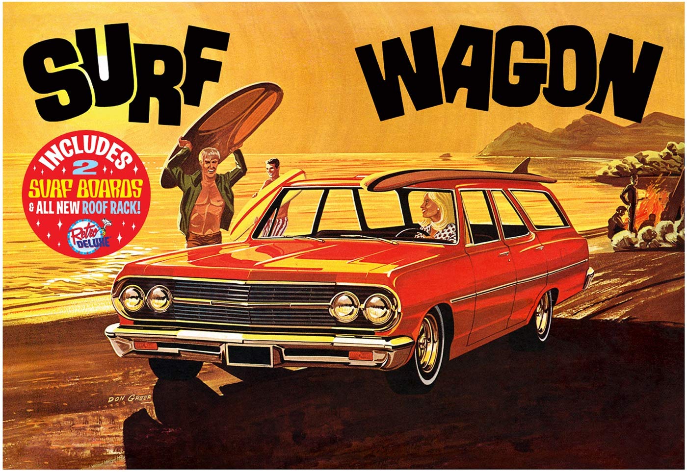 AMT 1965 Chevy Chevelle Surf Wagon - 1/25 Scale Model Kit - Buildable Vintage Vehicles for Kids and Adults