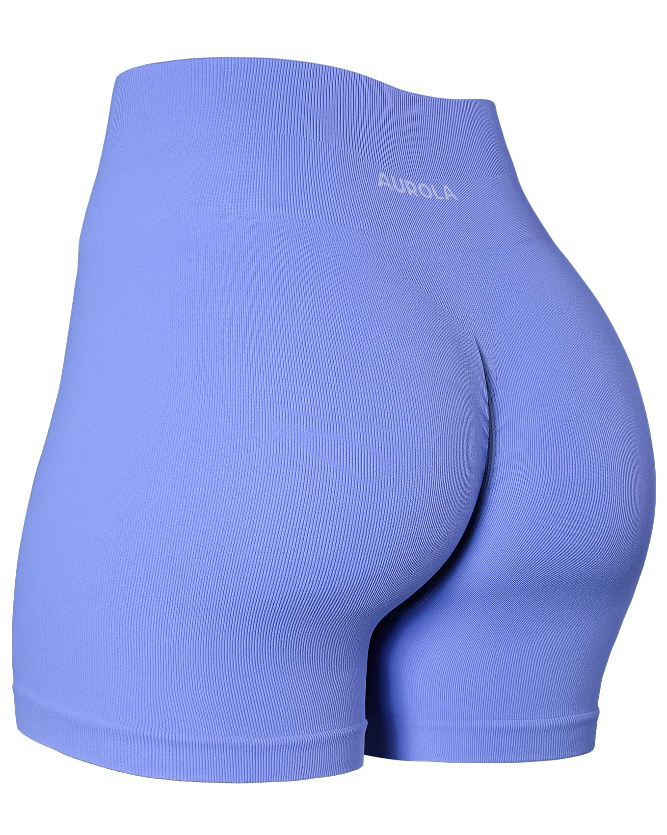 AUROLA Power Workout Shorts for Women Tummy Control Squat Proof Ribbed Thick Seamless Scrunch Active Short