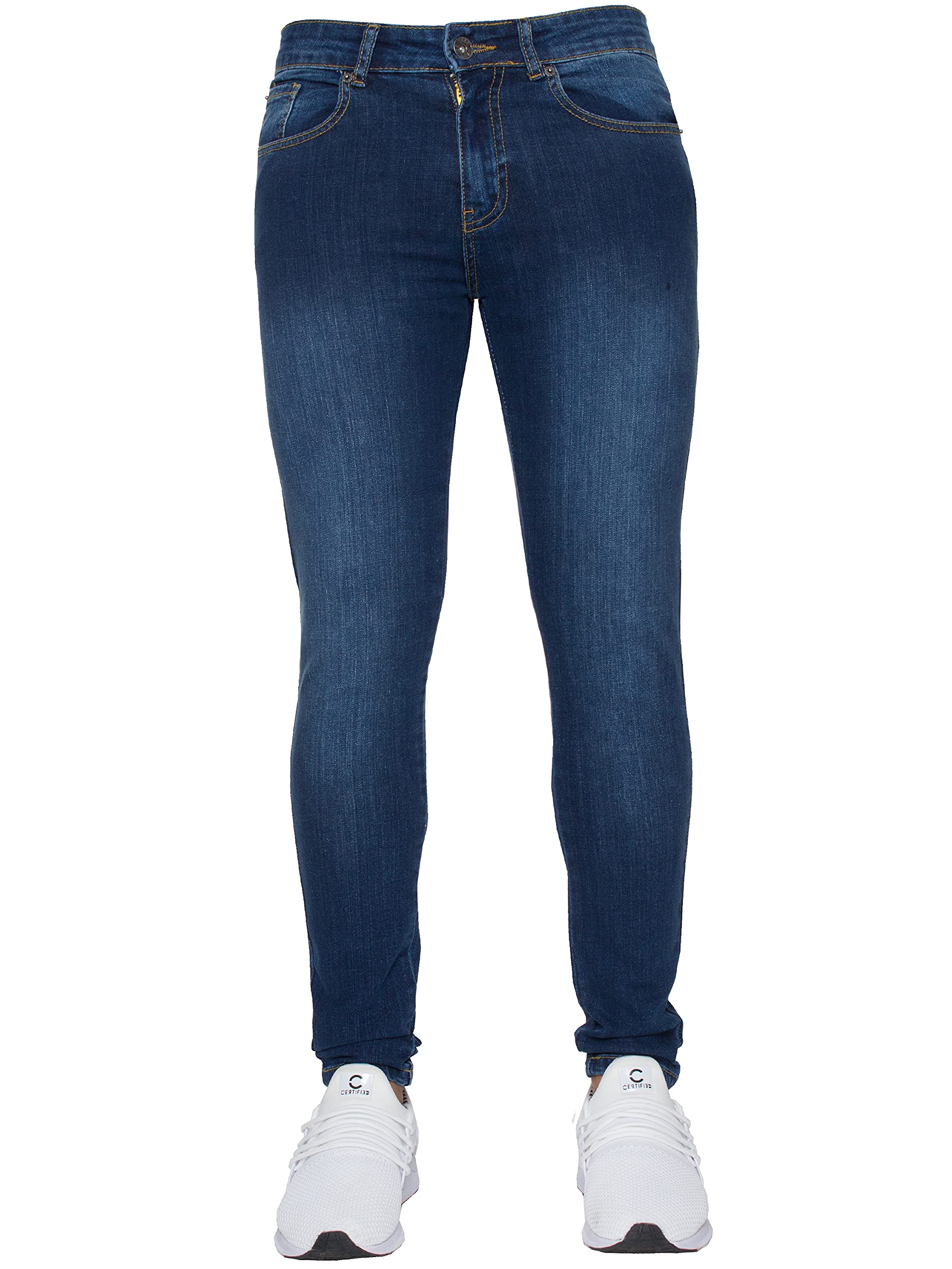 Enzo Mens Ez326 Skinny Jeans, Midwash, 30W / 30L UK