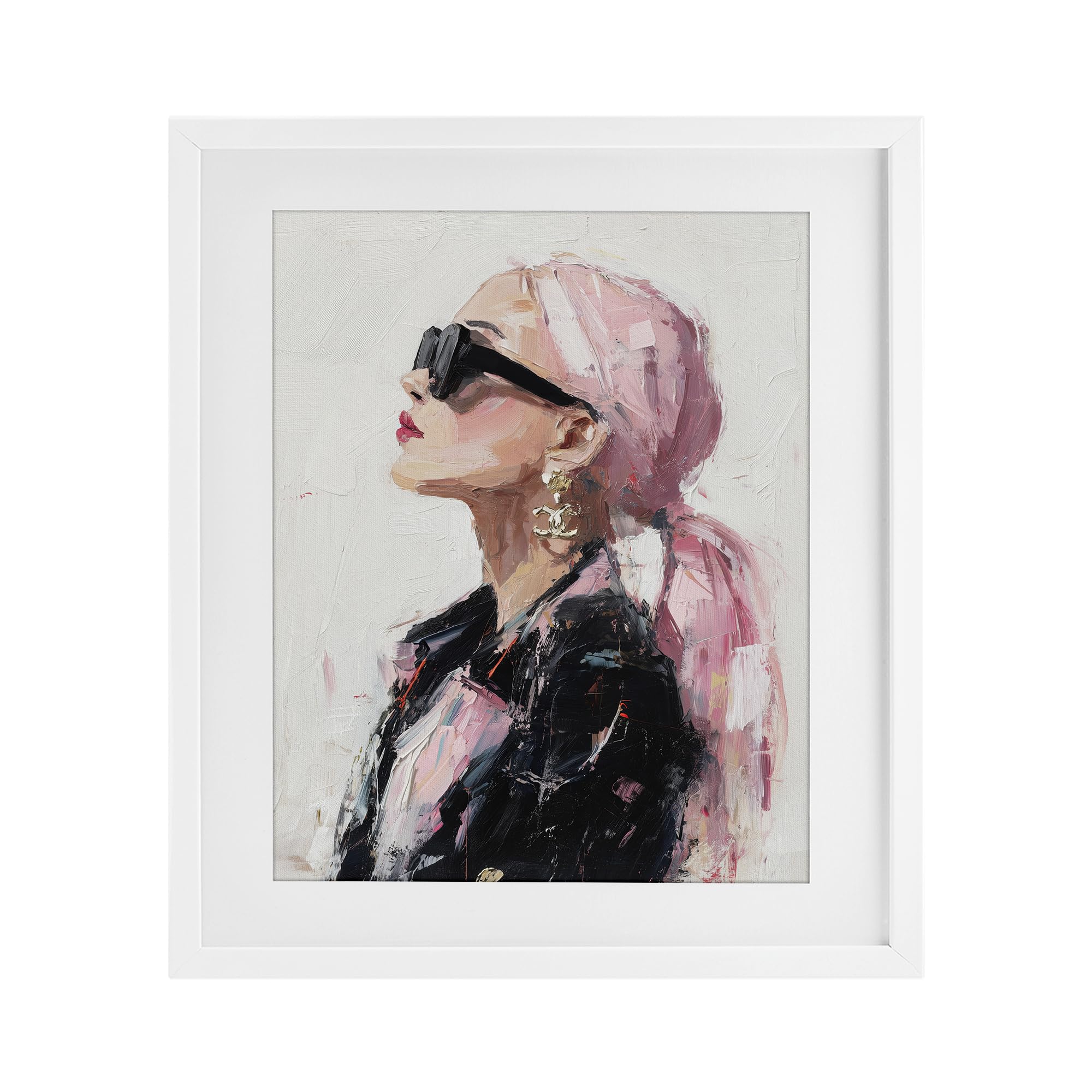 Stupell Industries Coastal White (Textured) 'Pink Daydream Impression'| Framed Print Under Glass