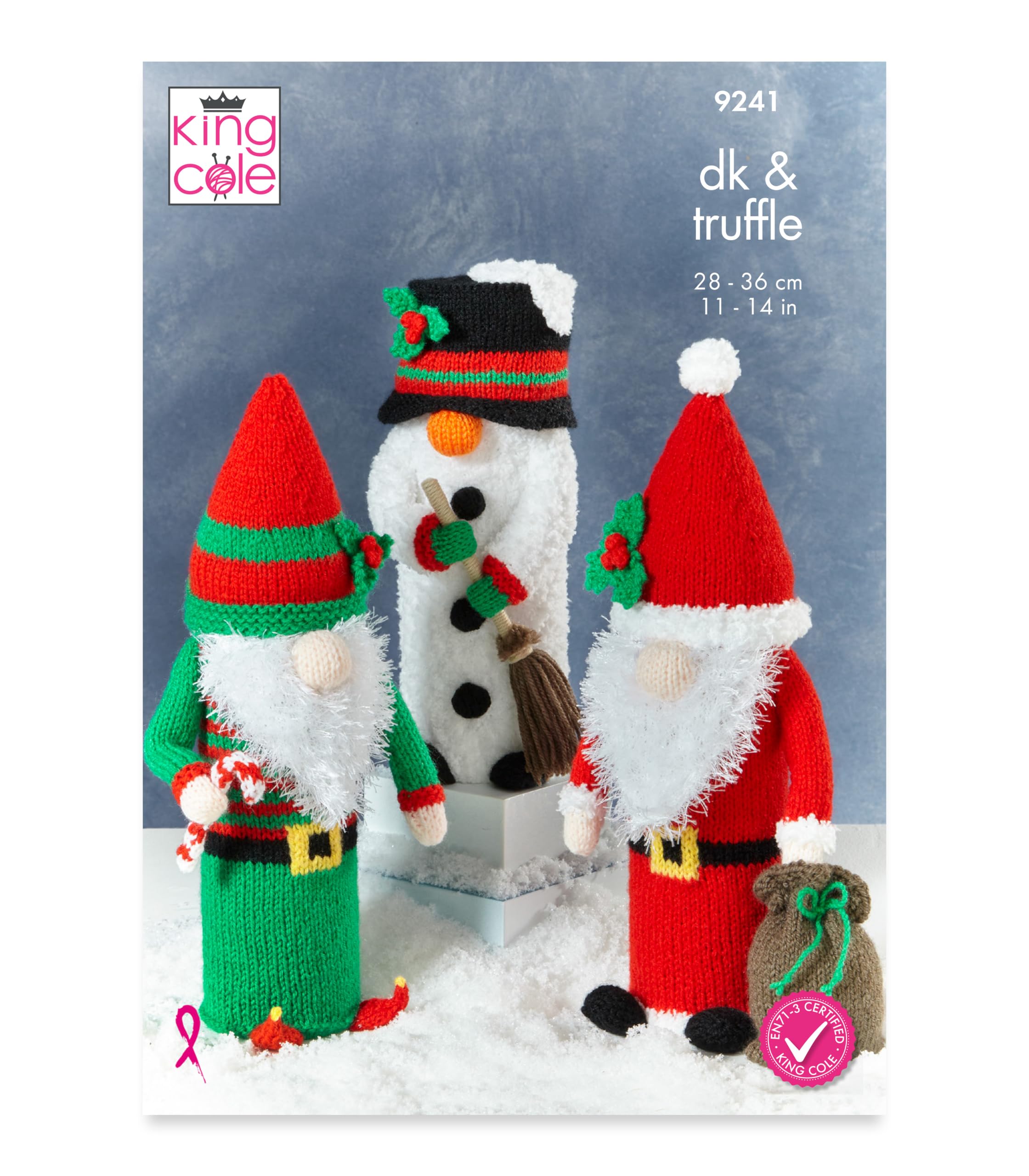 Knitted GONKS Christmas Crisp Tube Covers by King Cole - Knitting Pattern (9241) in DK