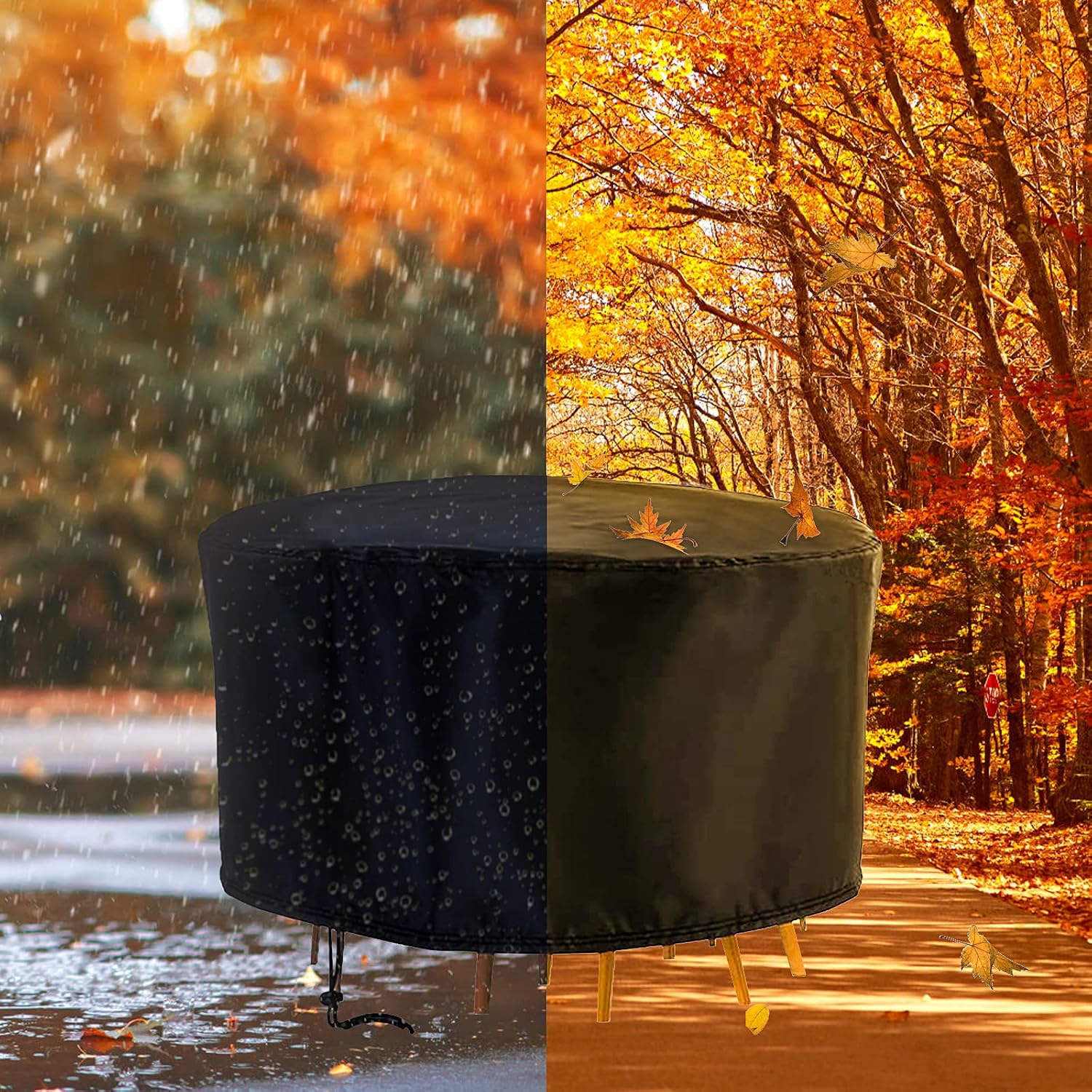 Onlyme Patio Furniture Covers Waterproof, 73 In Round Patio Table Cover, All Season Available Patio Covers for Outdoor Furniture