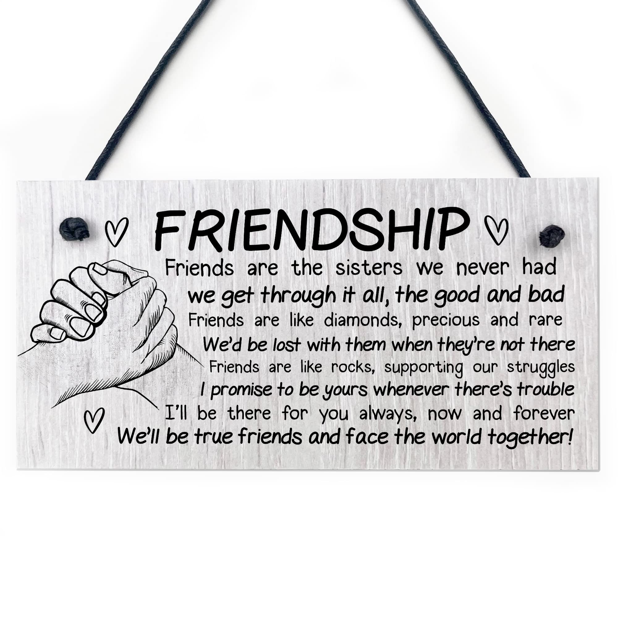 Red Ocean Best Friend Plaque Wooden Sign Friendship Gift Best Friend Birthday Christmas Gifts