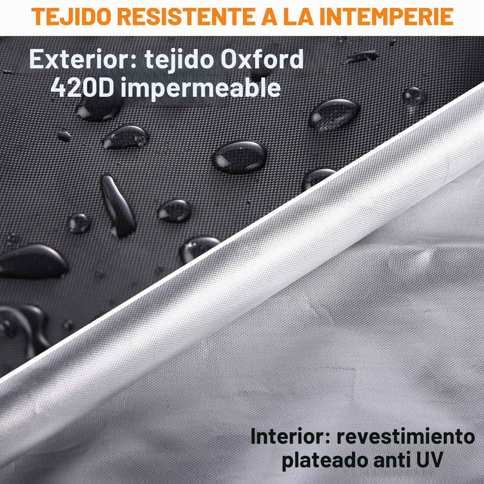 DOCEPERT Cubierta para sombrilla de patio 420D impermeable para exteriores, apta para paraguas de doble cara 390cm-450cm, cubierta de paraguas grande, cubierta de sombrilla de jardín(180x70x70cm)