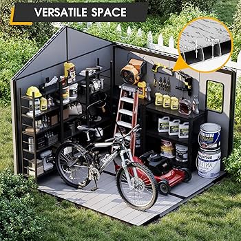 Amazon.com : DNYKER 8 x 8 FT Resin Tool Shed, All-Weather