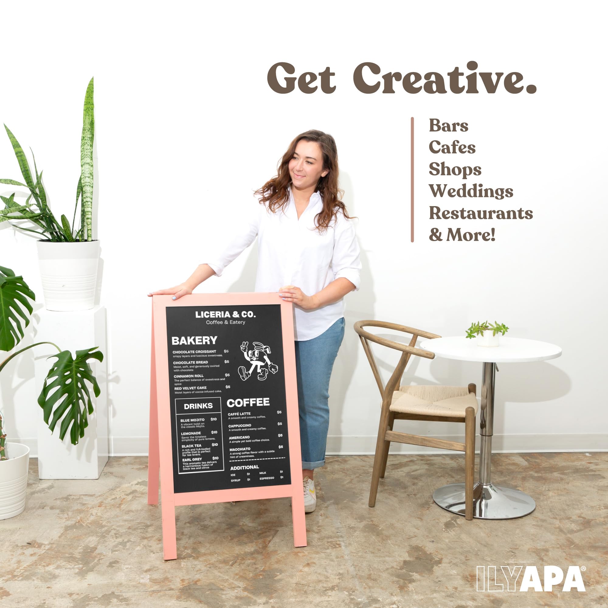 Amazon.com : Ilyapa Wooden A-Frame Sign with Eraser & Chalk - 40 x