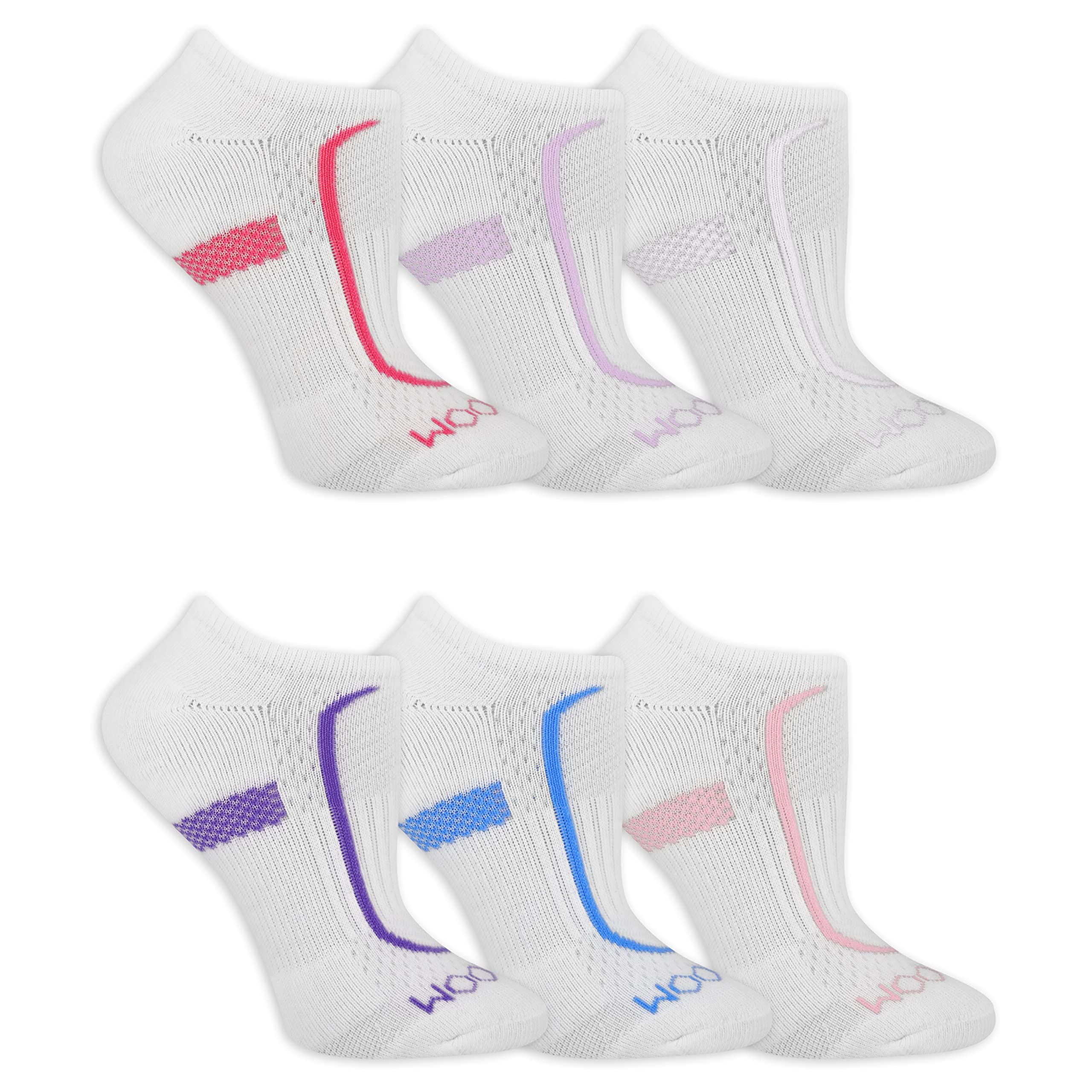 womens Coolzone Cotton No Show Socks (6 Pack)
