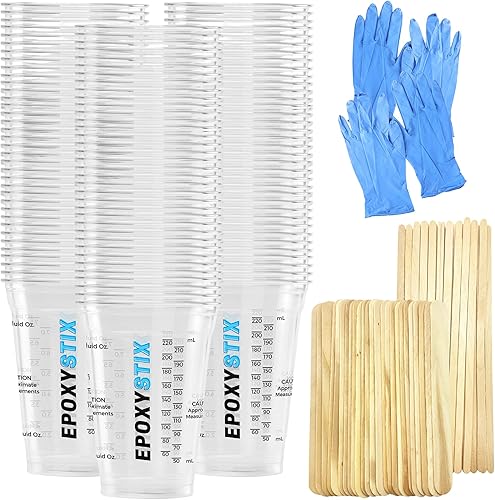 100 tazas medidoras desechables para mezclar resina epoxi medidas en ml y onzas paquete de 100 tazas transparentes de 10 onzas paquete adicional con