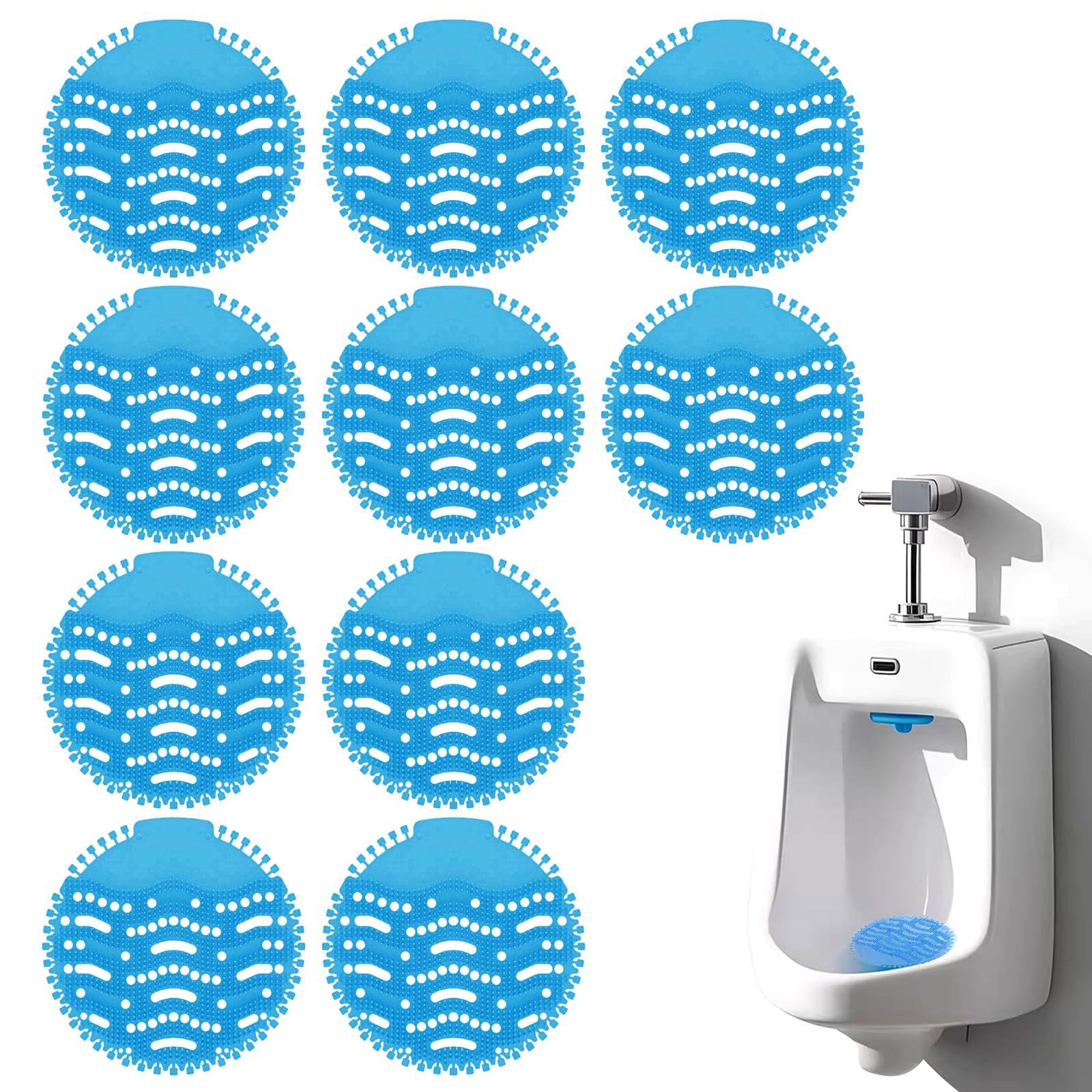 10 Pièces Urinal Screen, Pastilles Urinoir, Anti-éclaboussures Contre les Odeurs, pour les Toilettes, Salles et Hôtels